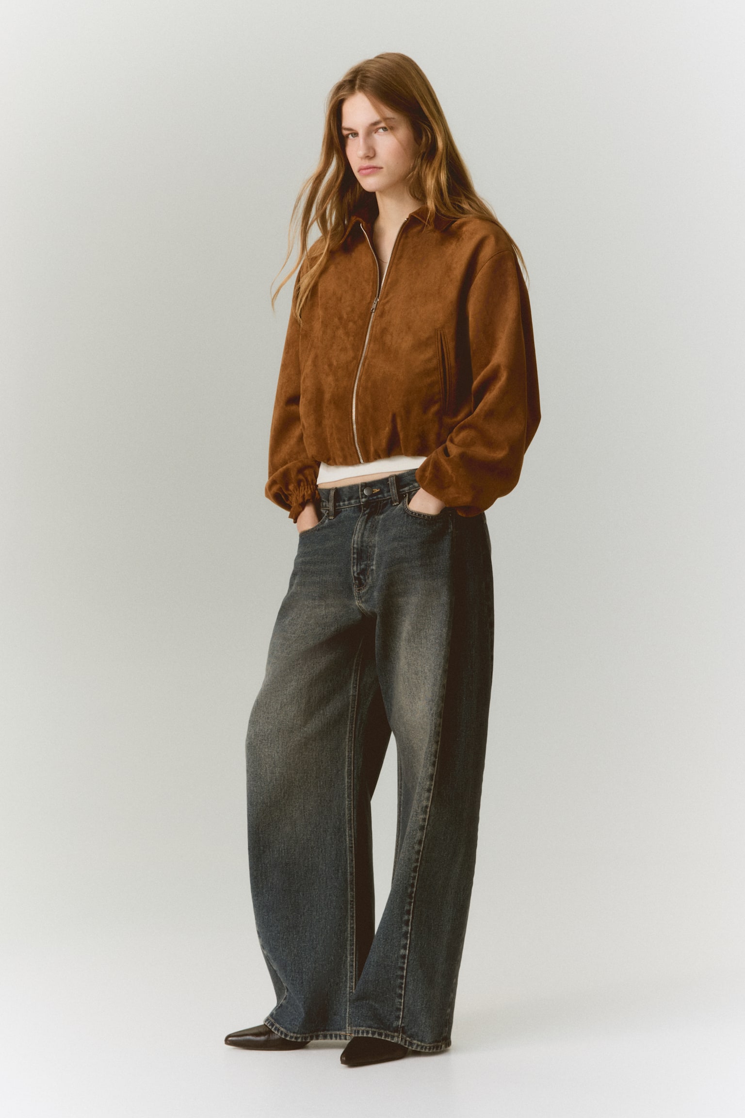 襟付きジャケット - ダークベージュ - 3