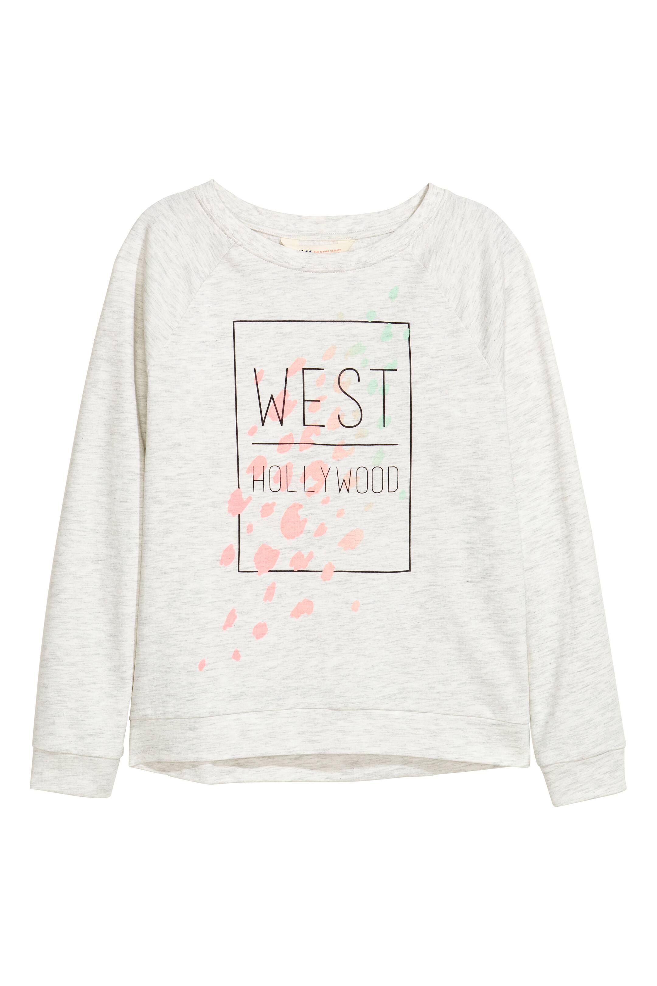 View larger image: Printed sweatshirt - Light grey marl - Kids | H&M GB 1