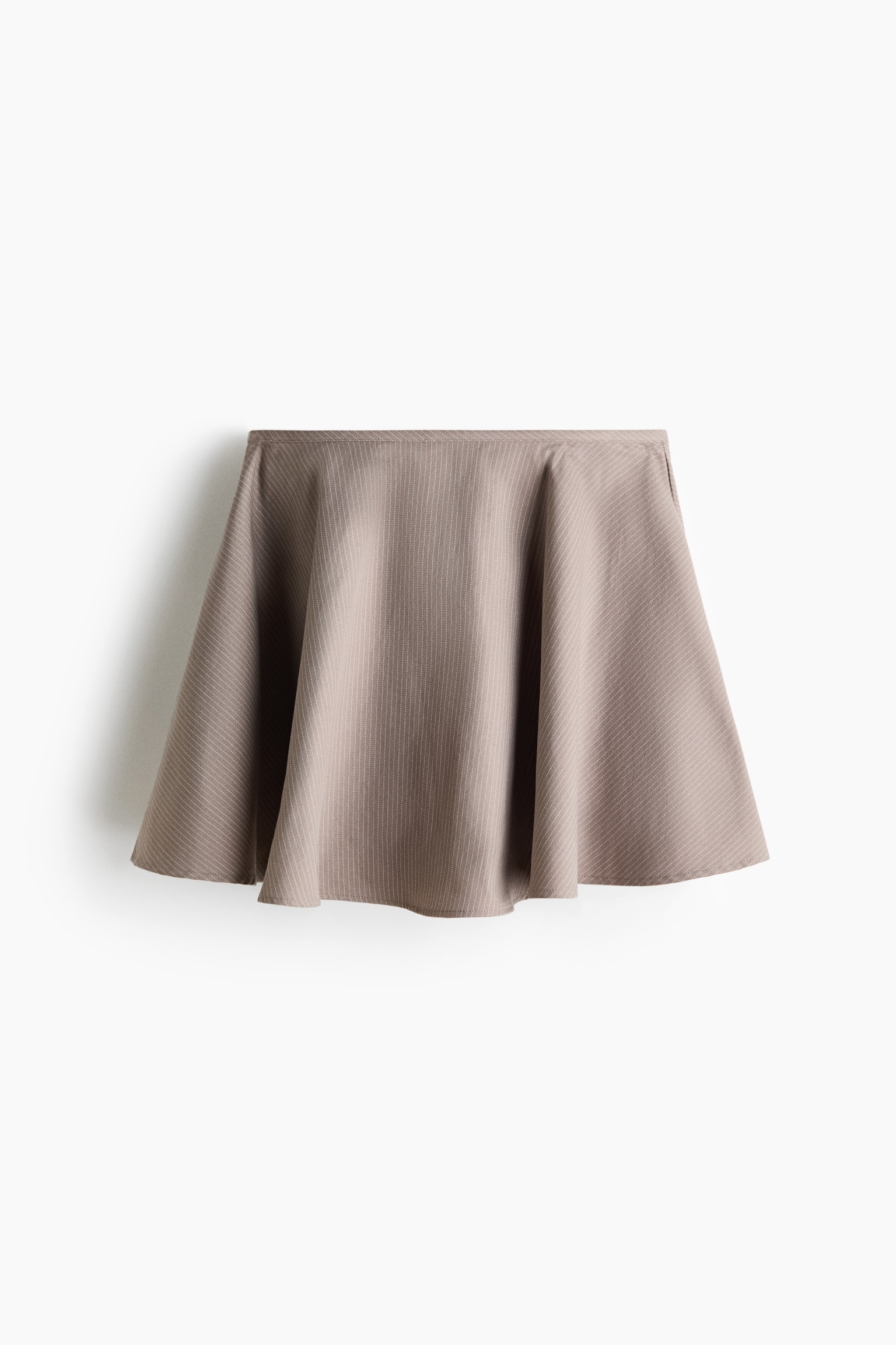 Circular twill skort - Beige/Pinstriped - 1