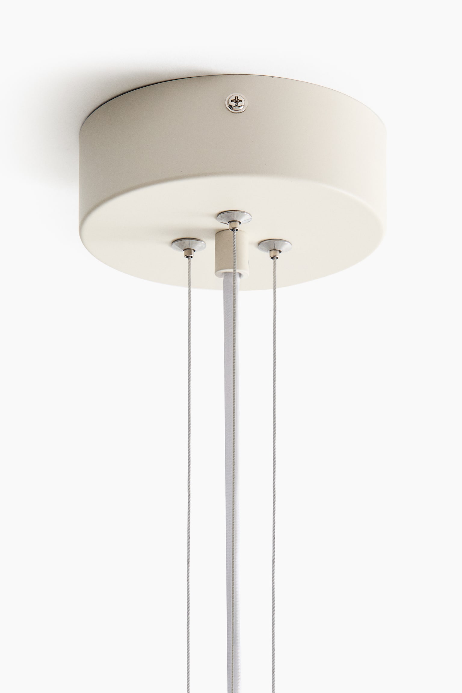Lampe suspendue en verre - Blanc/Beige - 3