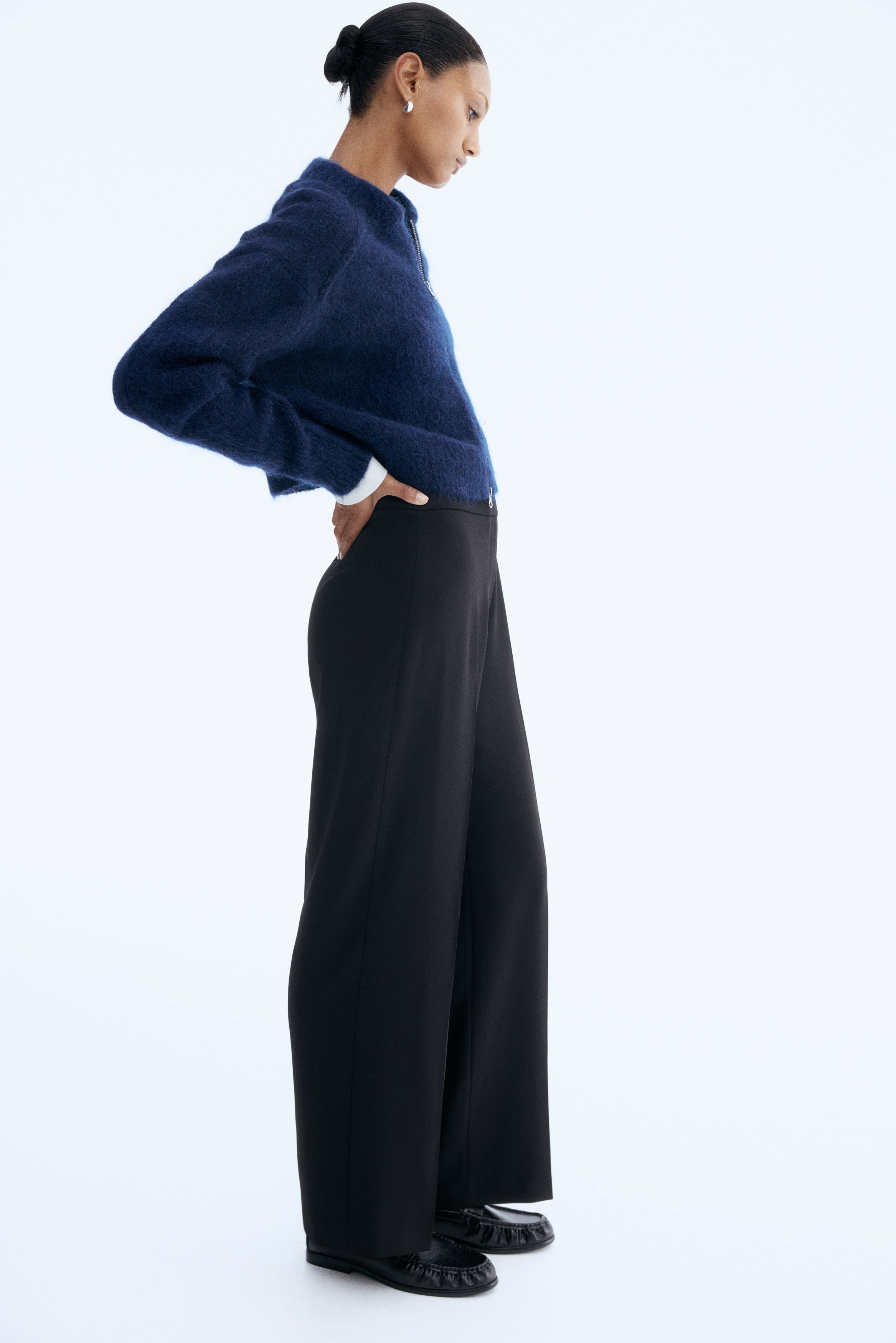 H & M - テーラードパンツ - ブラック