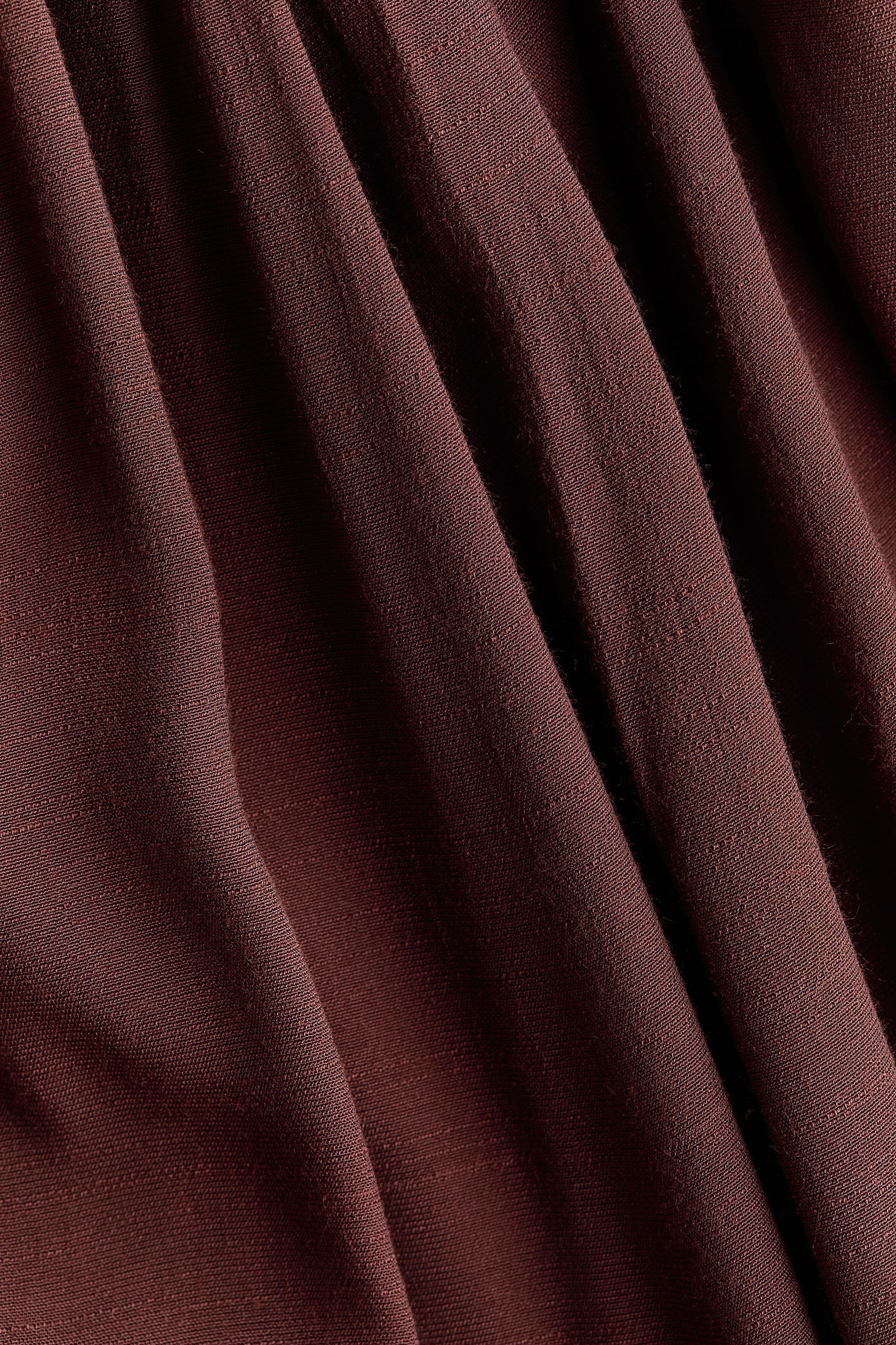 Scarf-Detail Balloon-Sleeved Dress-Burgundy - 3