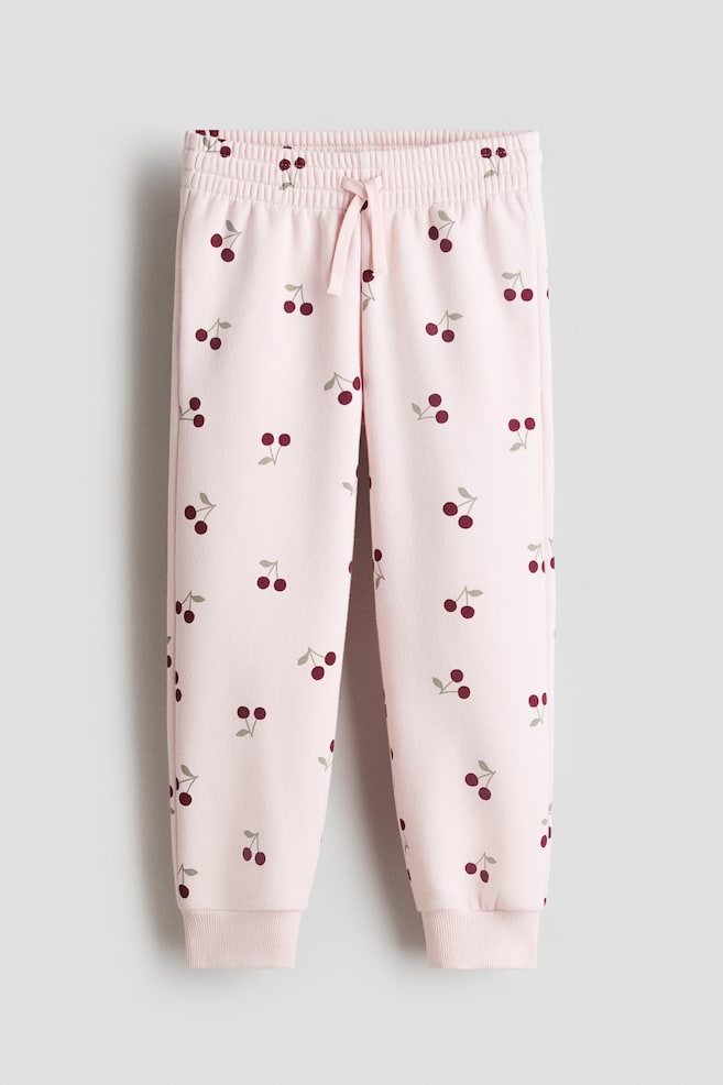 Pantalon jogger à l'intérieur brossé - Rose clair/cerises/Beige clair/Gris foncé/cœurs/Blanc/cœurs/Blanc/cœurs/Vert sauge/cœurs/Blanc/cœurs/Rose/cœurs/Beige/imprimé léopard - 1