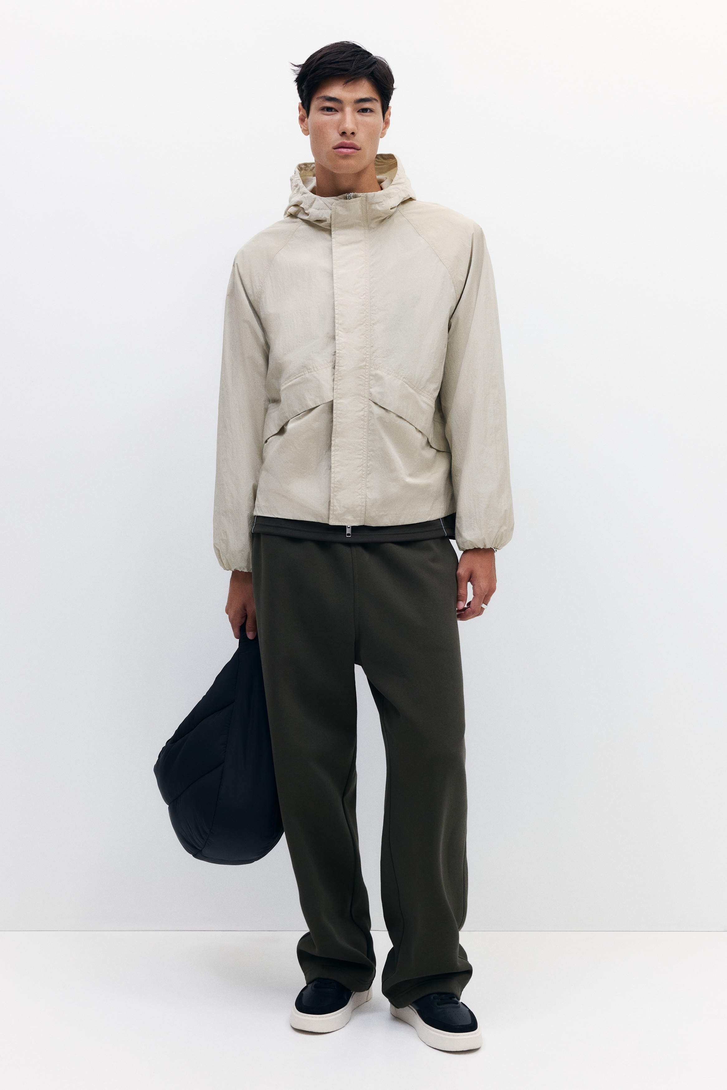 Loose-Fit Nylon Windbreaker - Light beige - Men | H&M US