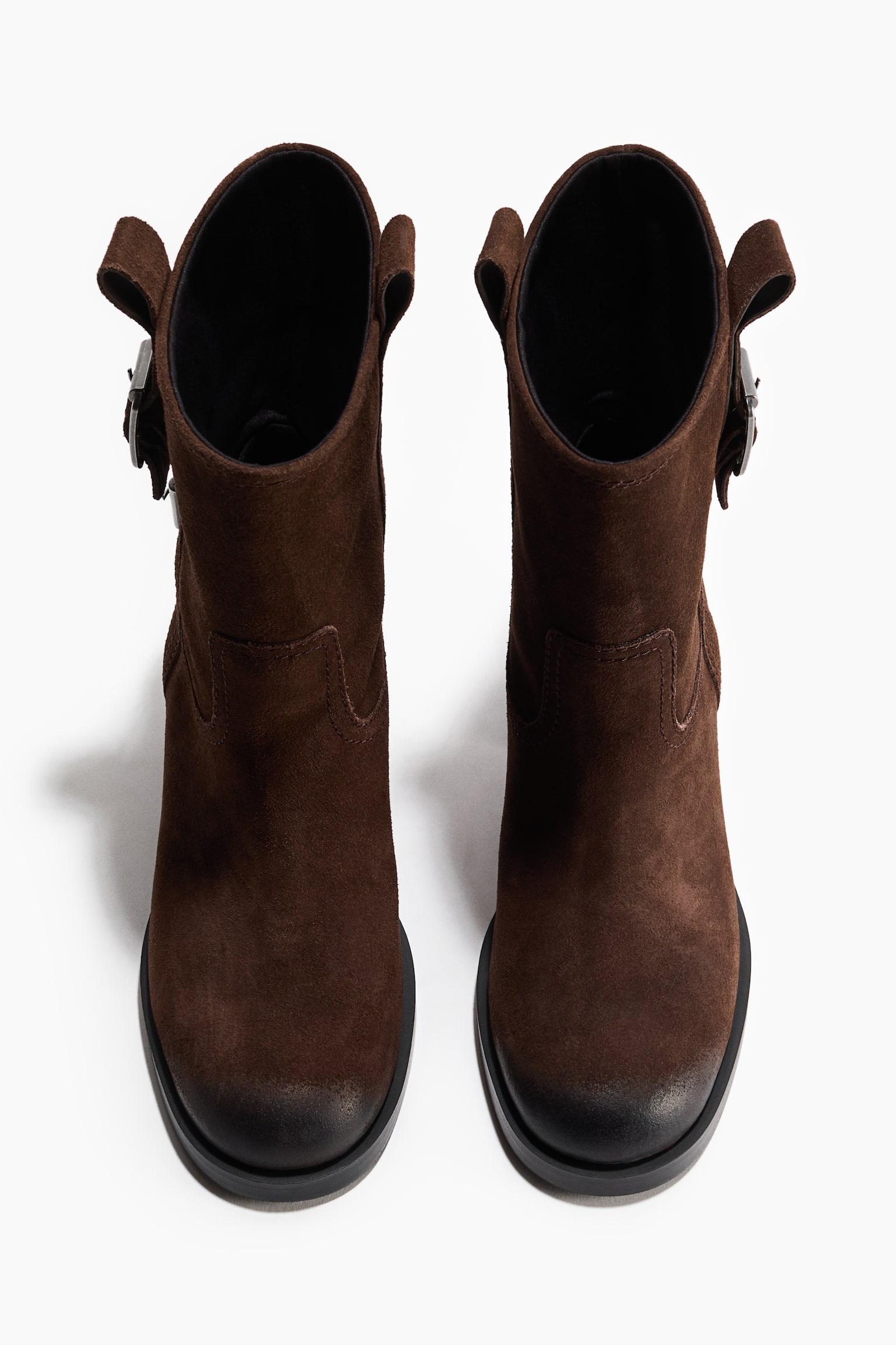 Женские ботинки H&M Block-Heeled Suede, цвет: Тёмный коричневый — фото 3