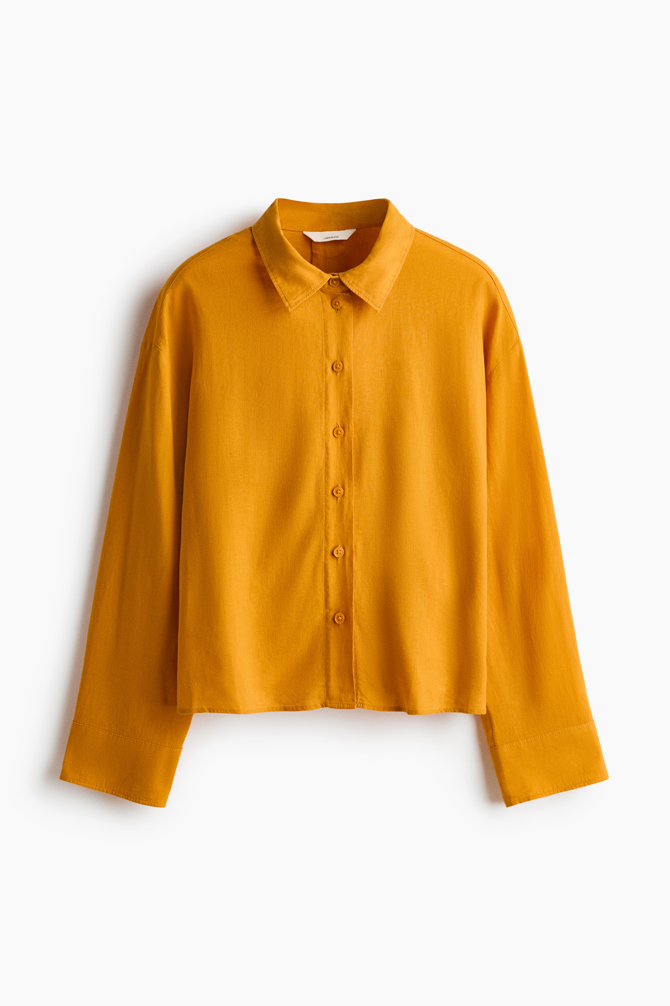 Linen-blend shirt - Dark yellow/Pink/Light blue