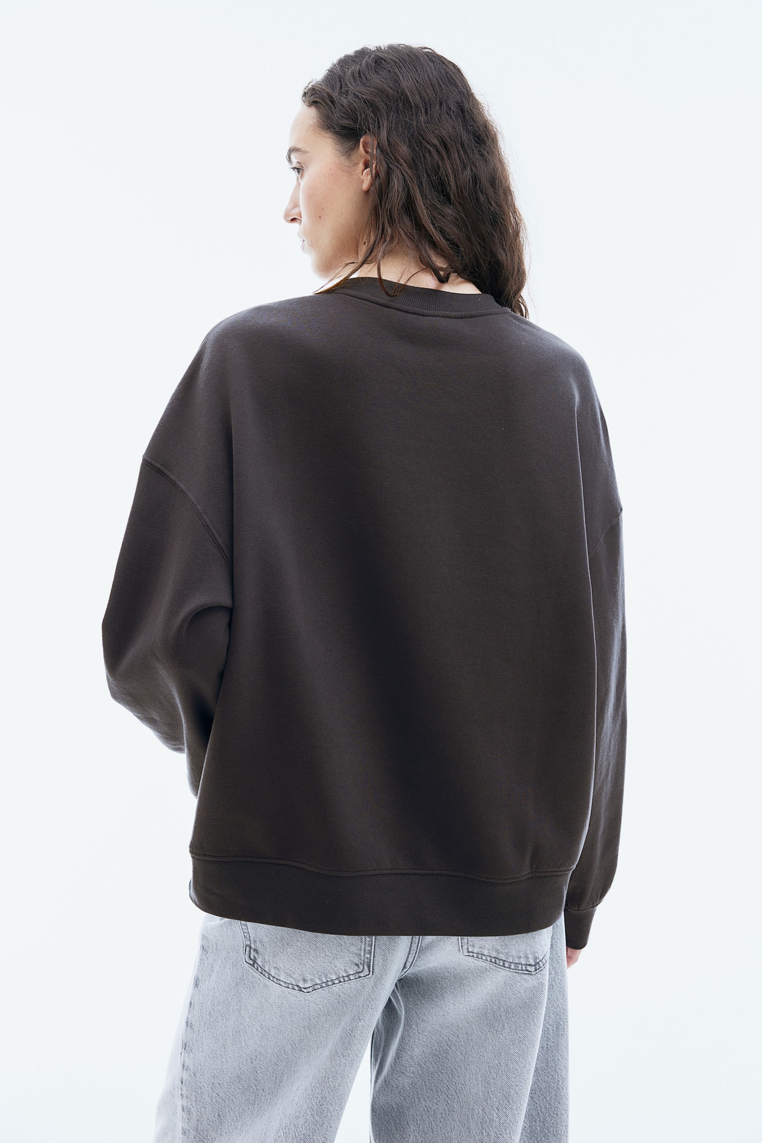 Oversized sweatshirt - Dark grey/Black/Grey marl/Light beige/Dark beige/Light grey marl/Powder pink/Dark brown - 5