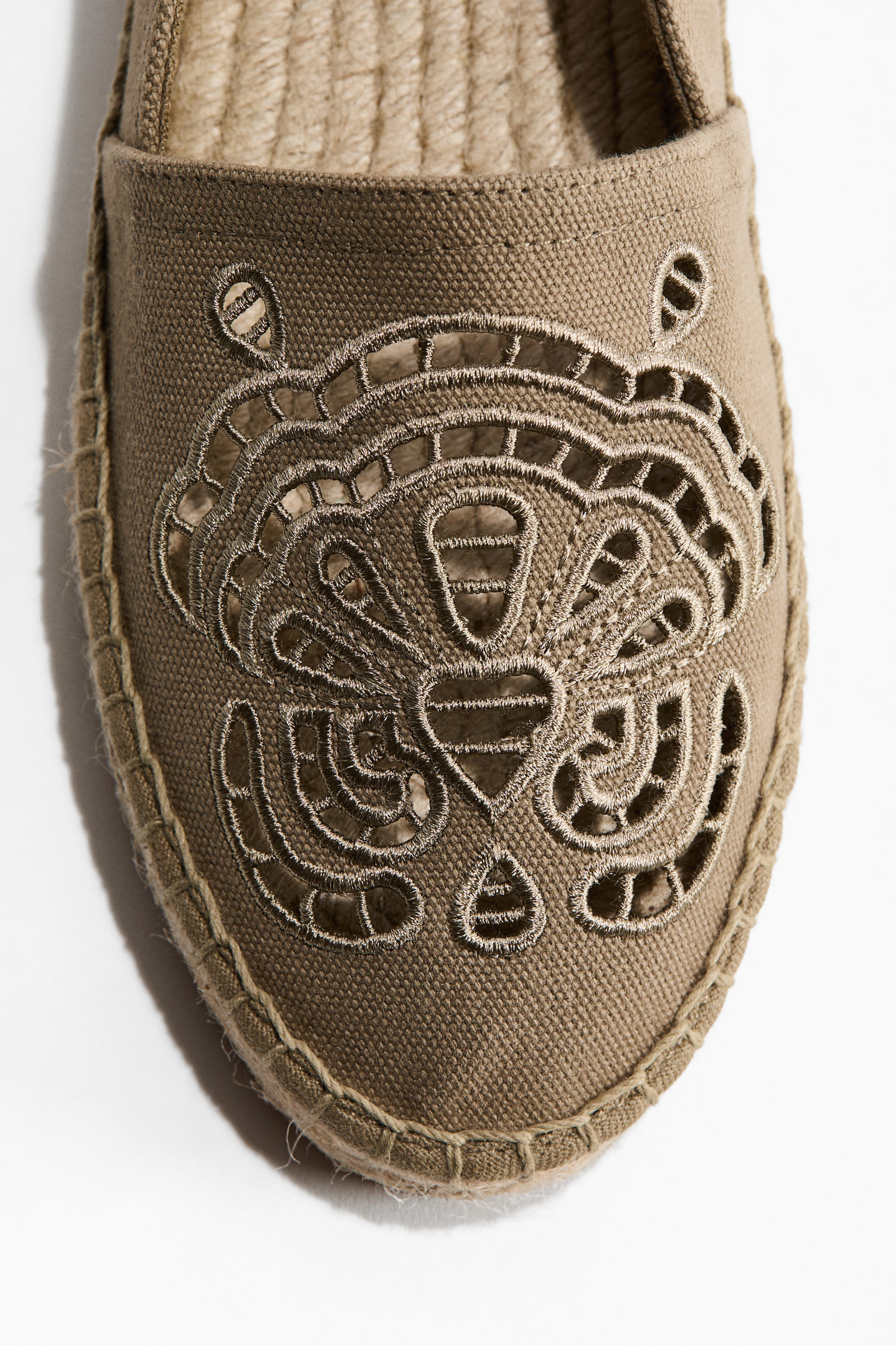 Espadrilles with Eyelet Embroidery