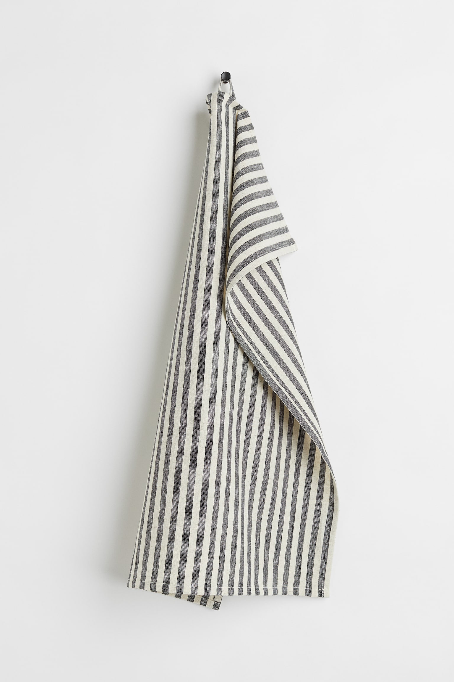 Striped tea towel - Dark grey/Striped - 1