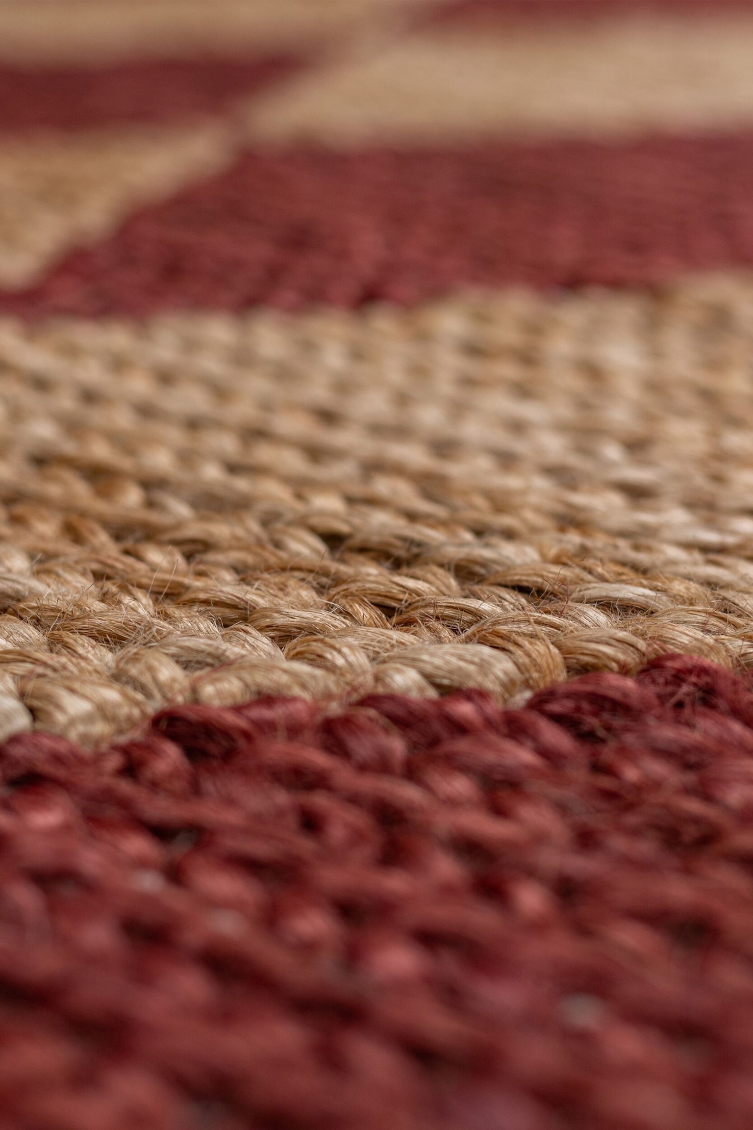 Dywanik Effie Diamond Z Grubej Juty - Terracotta/Jasny Beż - 3