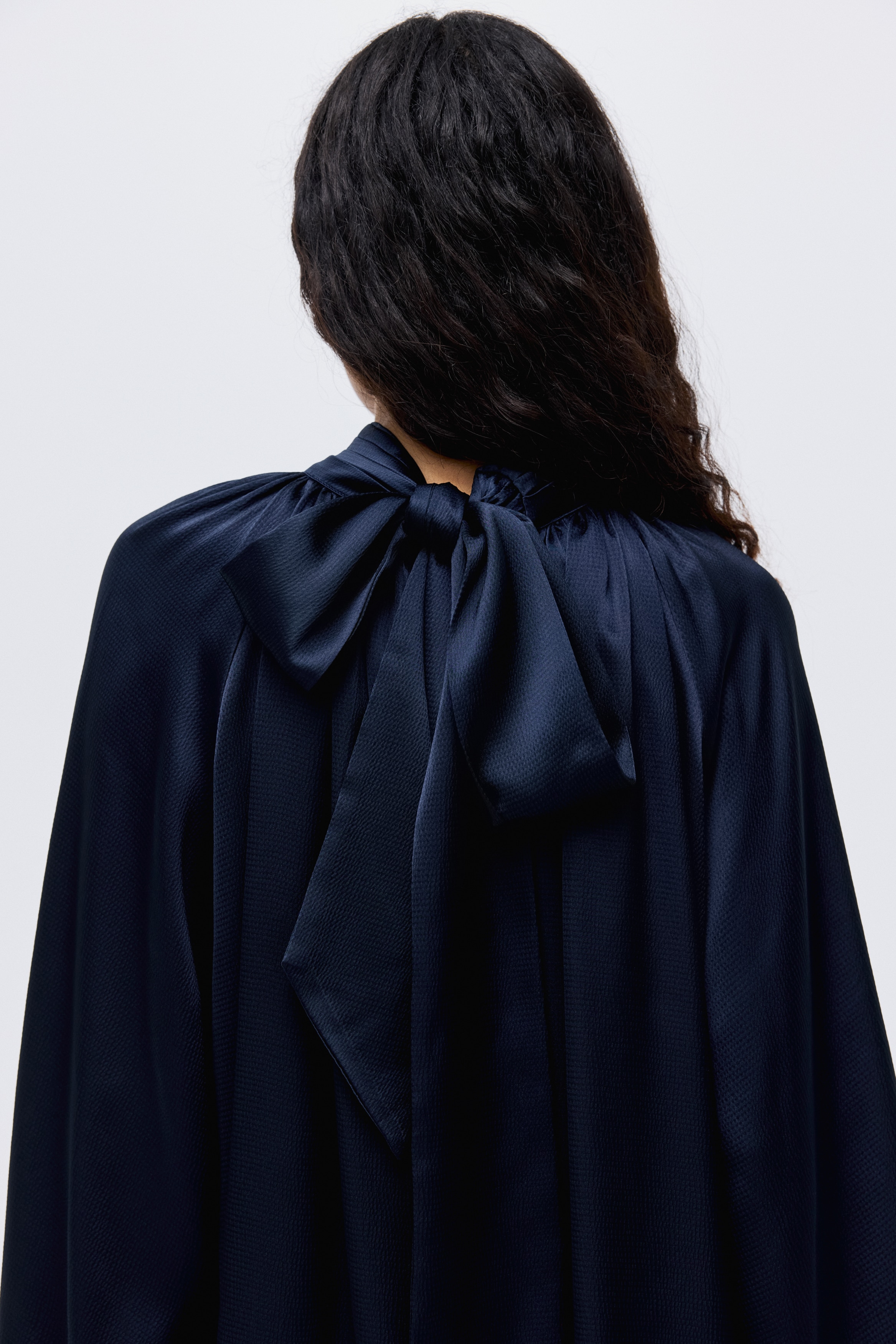 Scarf-detail satin dress