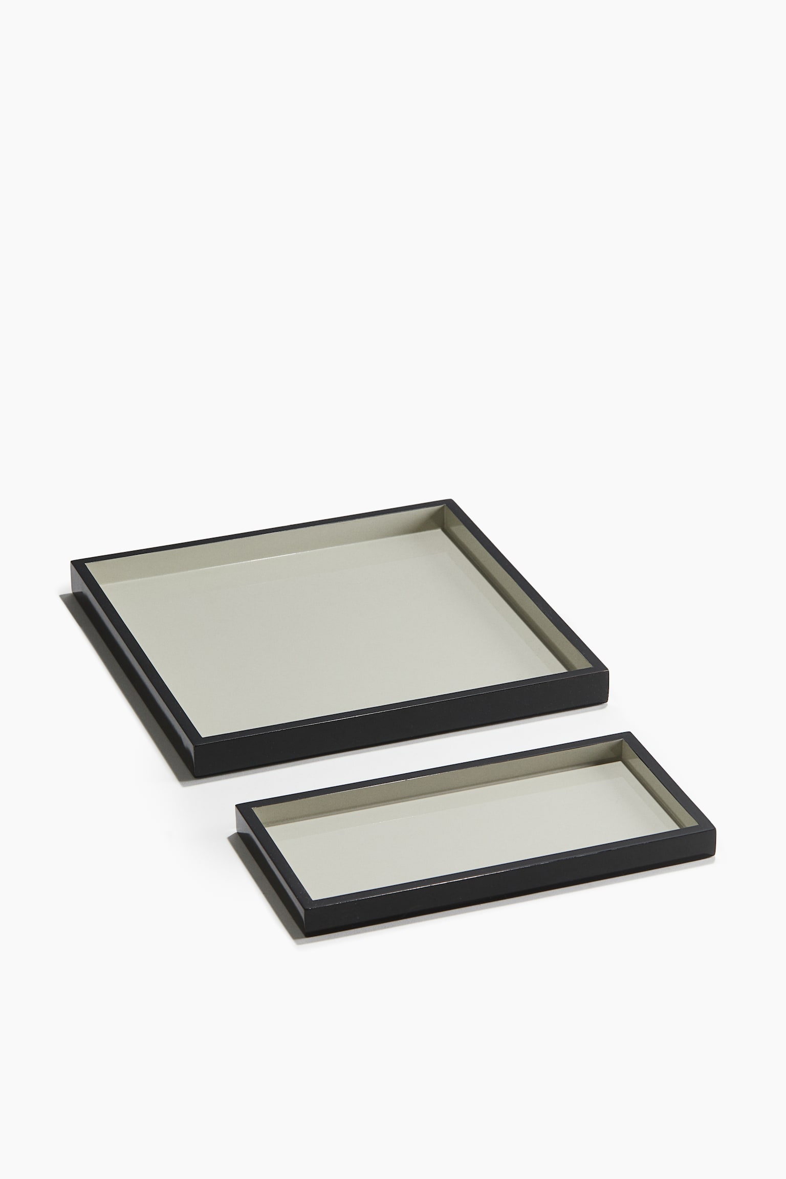 Rectangular lacquered tray - Black - 3