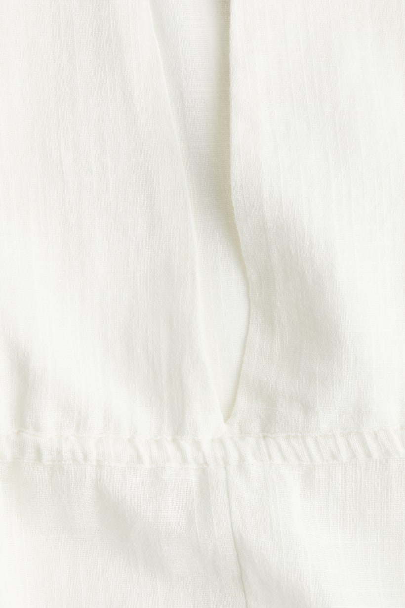 Robe De Plage H&M Bleu Marine Et Blanc - Taille S, Coton, Cordon De Serrage
