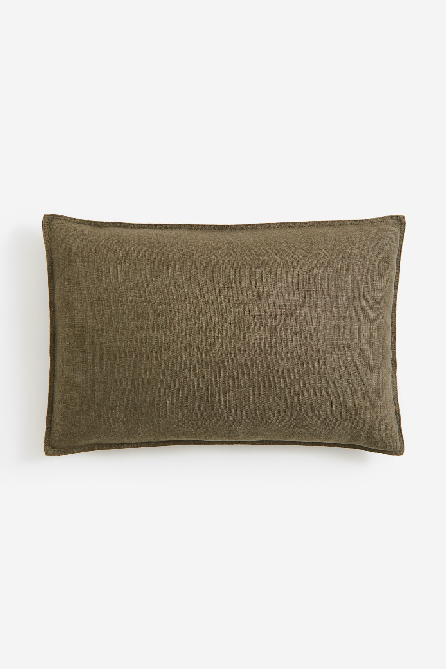 Washed linen cushion cover - Dark khaki green/Dark greige/Anthracite grey/White - 1