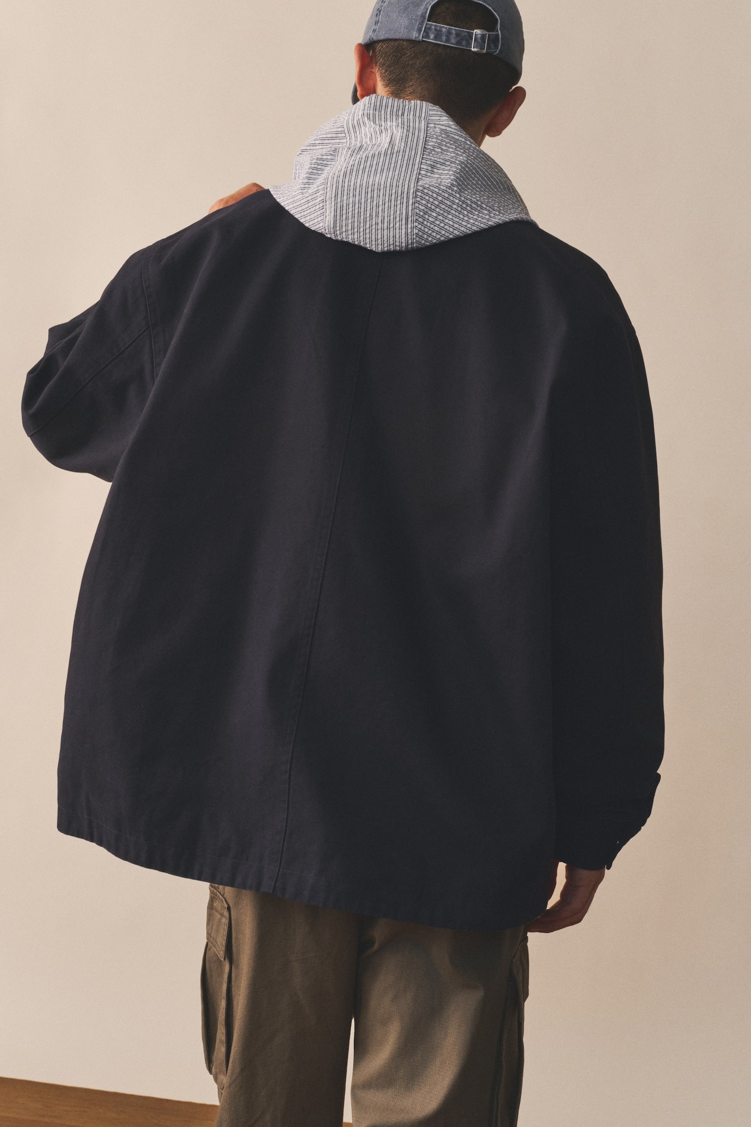 재킷 루즈핏 - 다크 블루/베이지 - 6