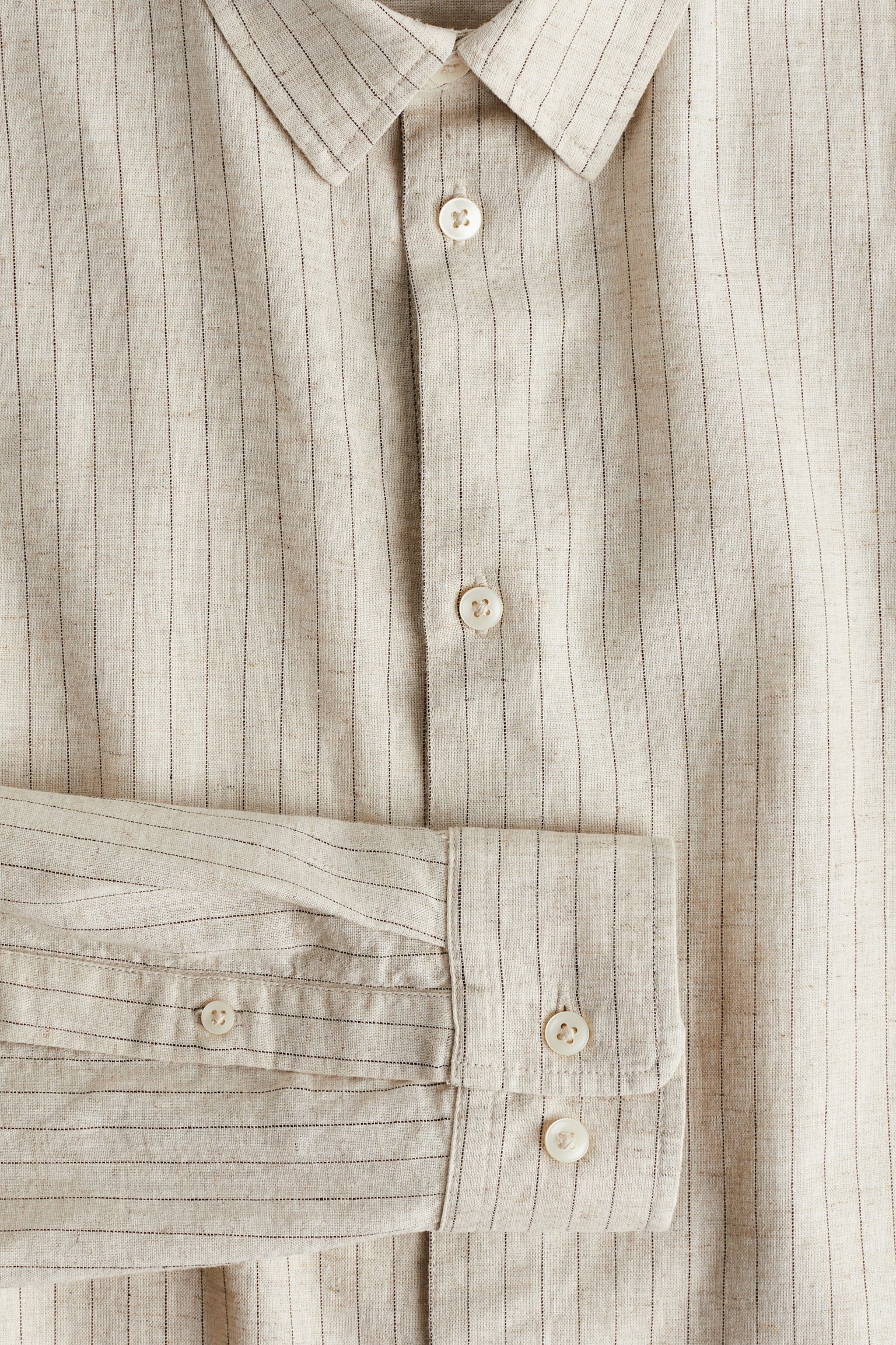 Regular Fit Linen-blend shirt - Beige/Striped/Navy blue/Beige/White/Striped/White/Light blue - 6