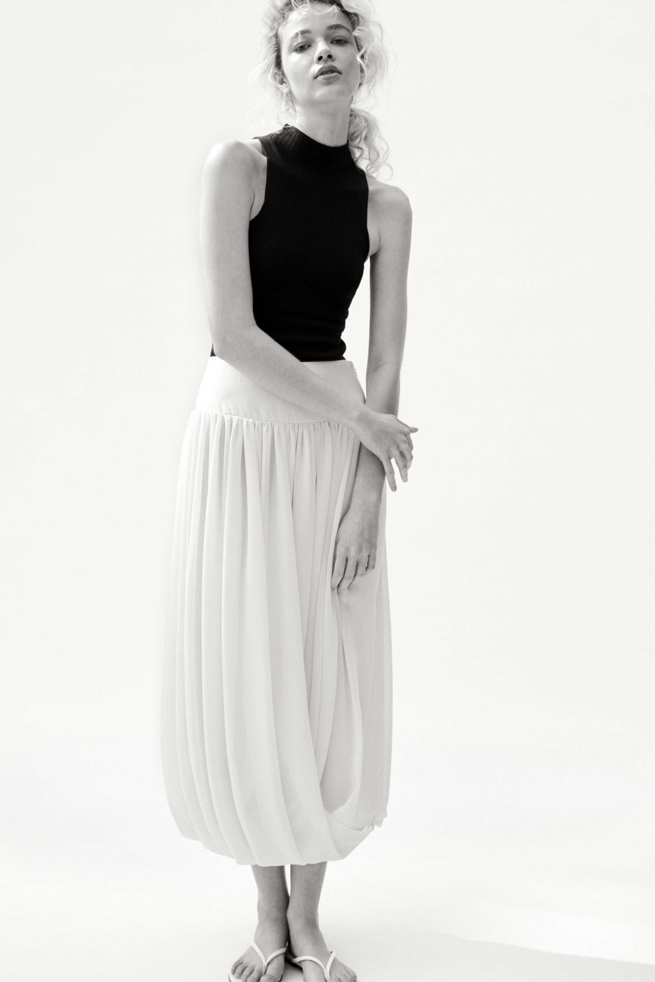 Rib-Knit Mock Turtleneck Top