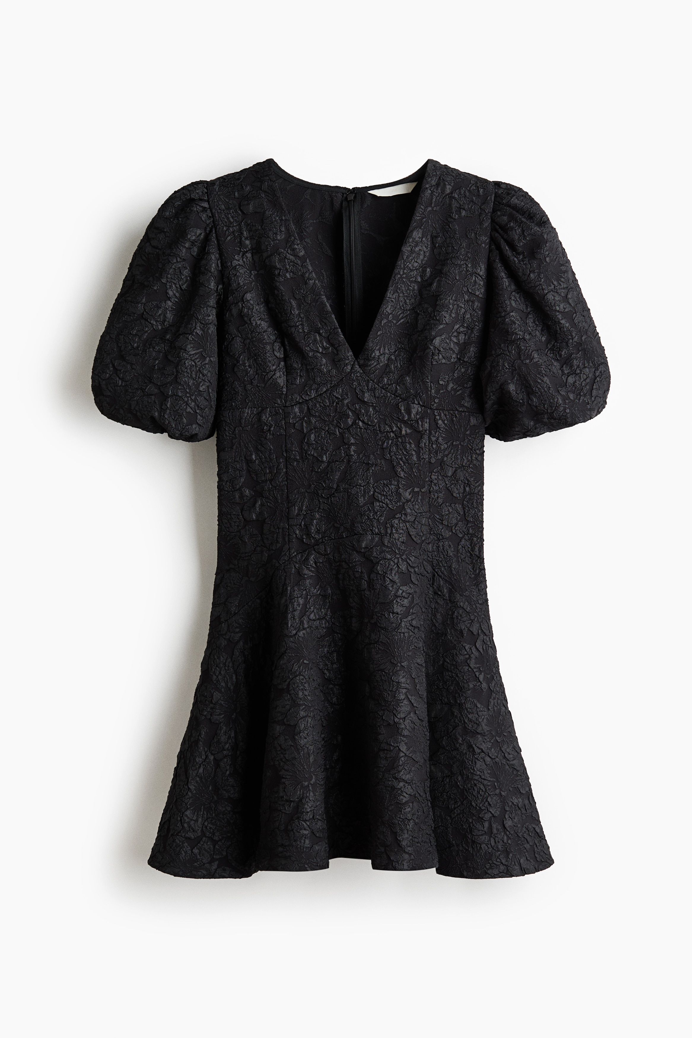 Puff-sleeved dress - Black/Red