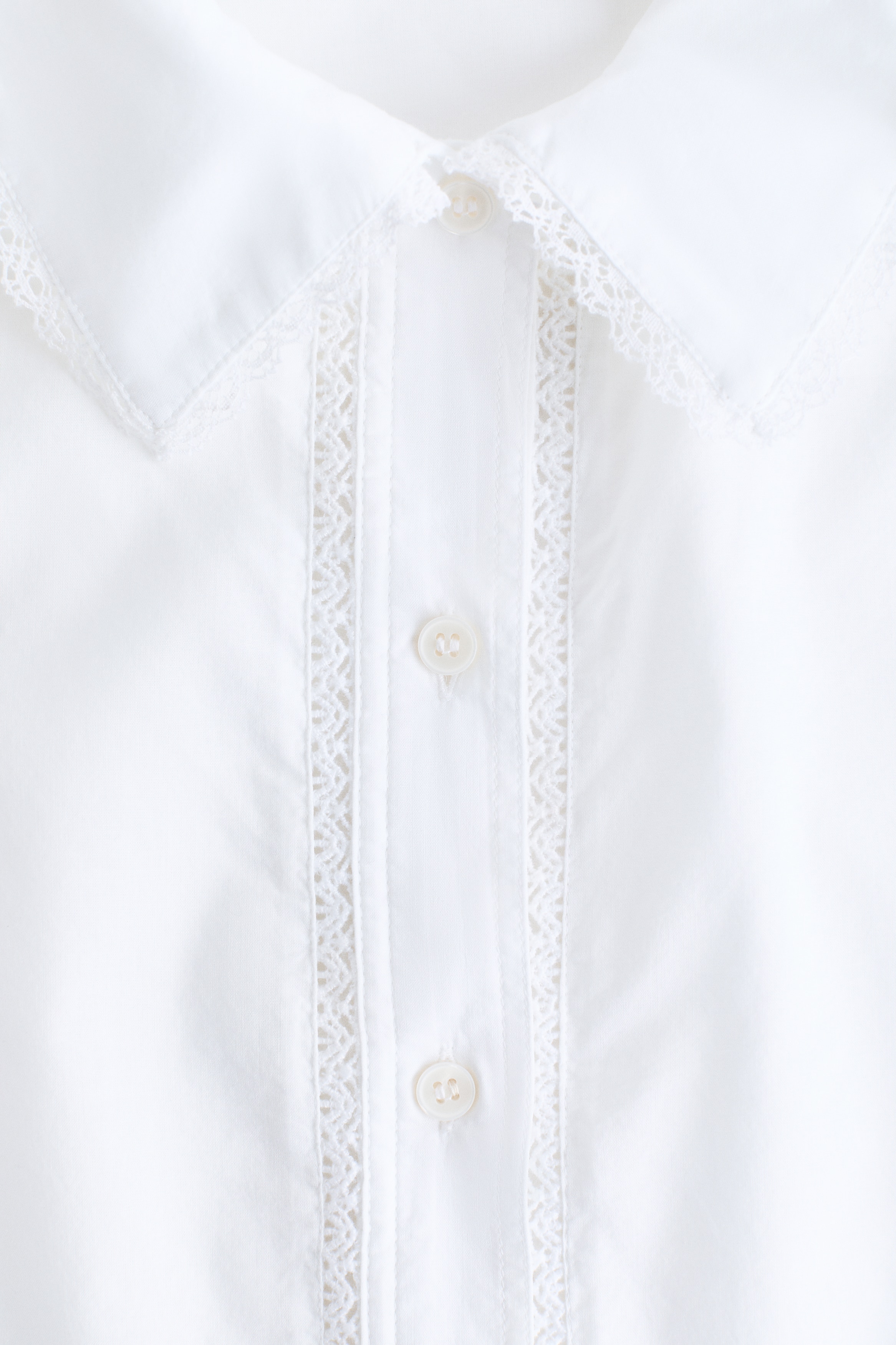 Lace-Trimmed Cotton Shirt thumbnail 7