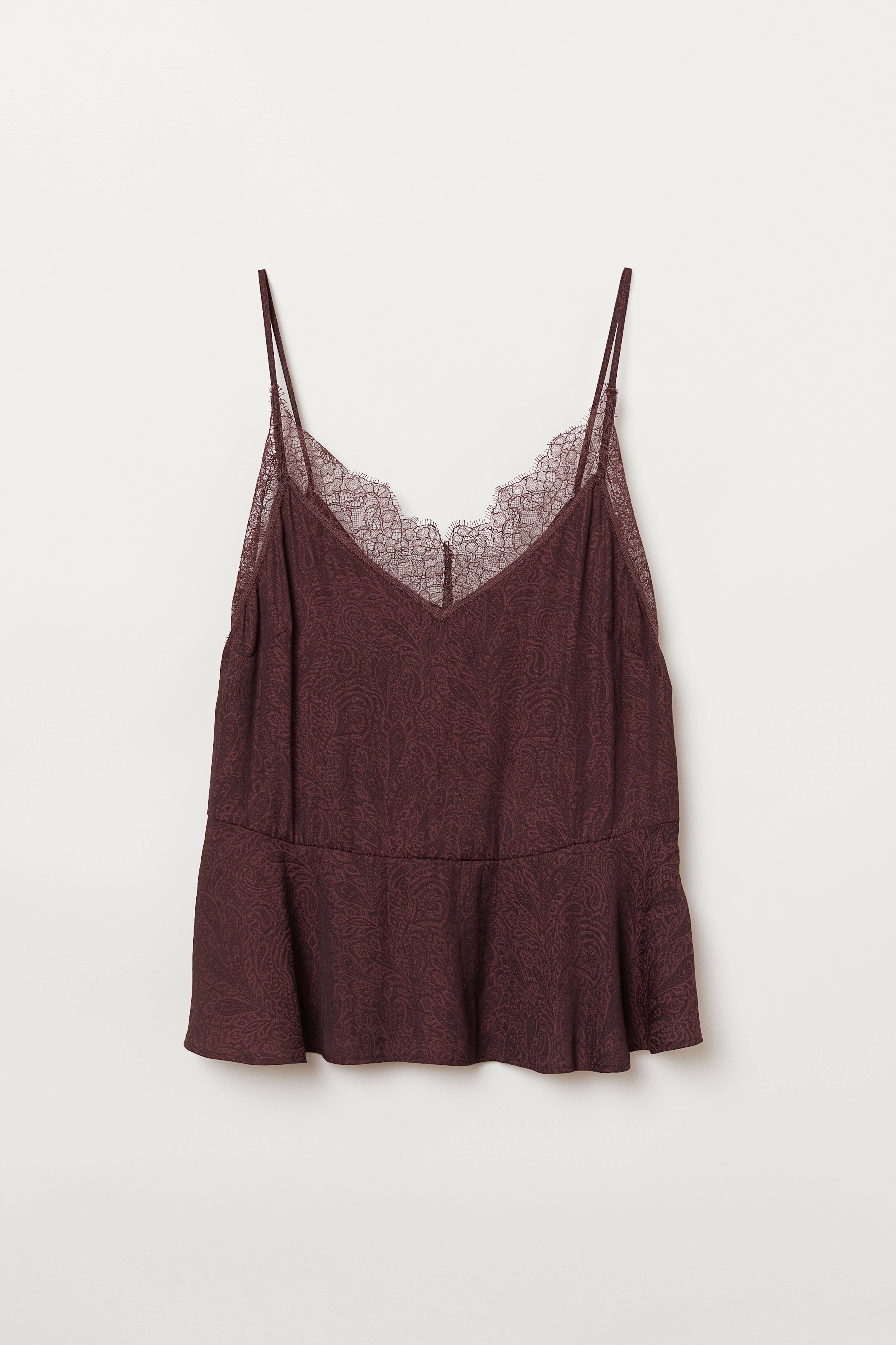 H&m lace trim cami hotsell