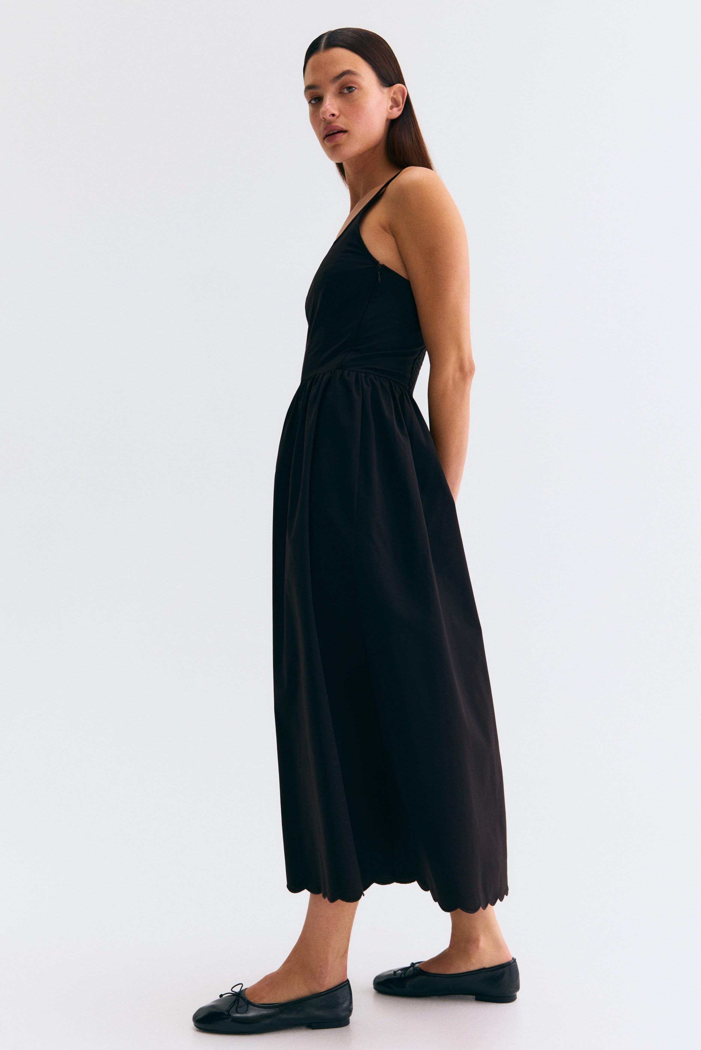 MAMA Flared-skirt nursing dress - Μαύρο