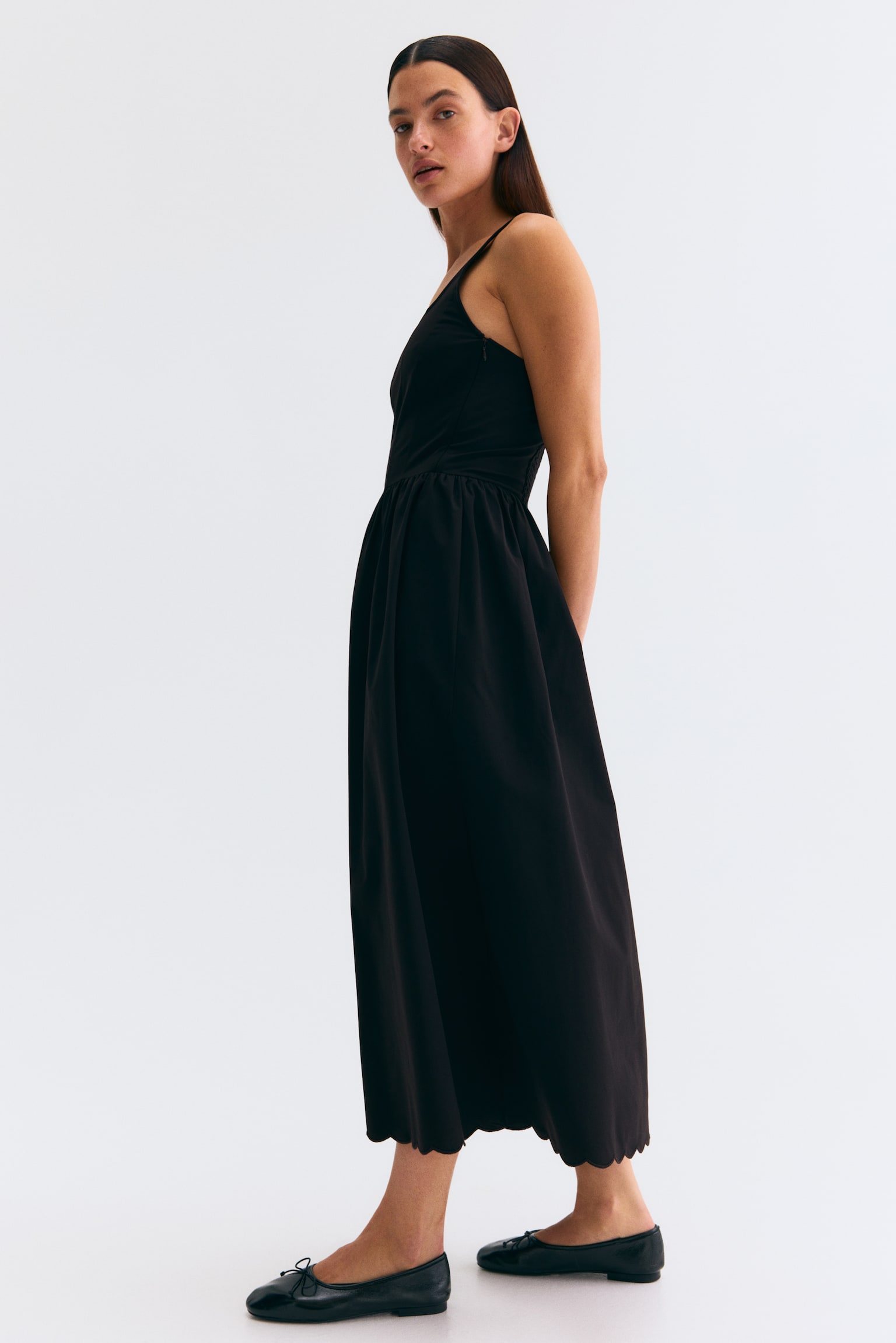 MAMA Flared-skirt nursing dress - Black - 1