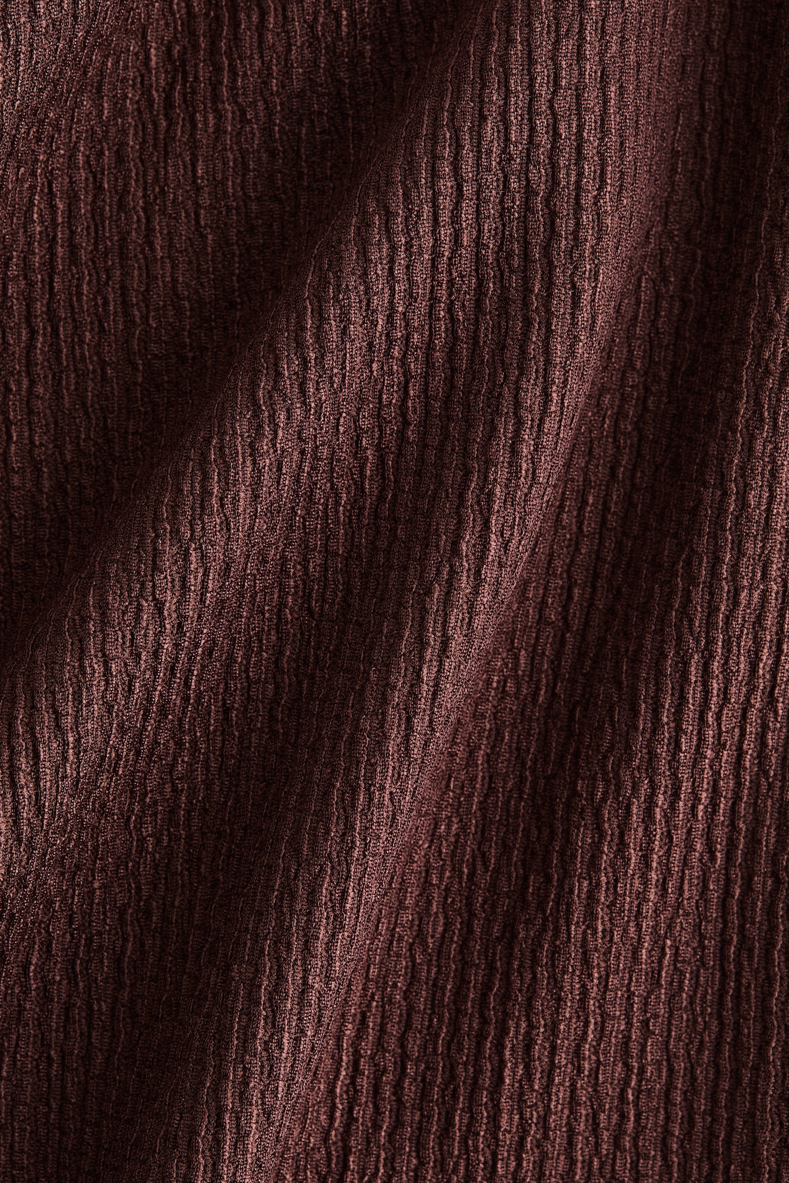 שמלת חוף עם טקסטורה - חום כהה - 4