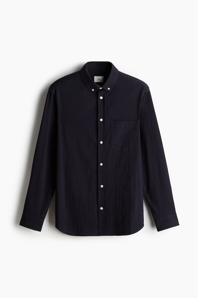 Regular Fit Textured Shirt - Navy blue/White - 1