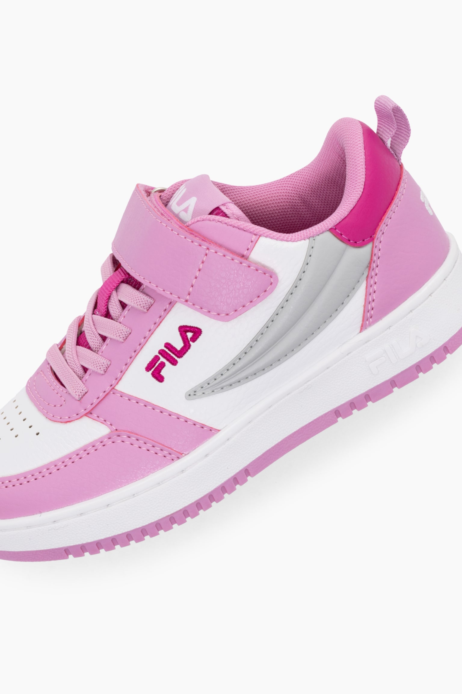 Fila Rega Nf Velcro Kids Basketball  Low - White-moonlite Mauve/White-black-fila Red/White-black - 3