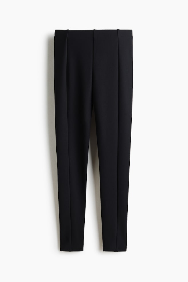 Creased Leggings - Black - 1