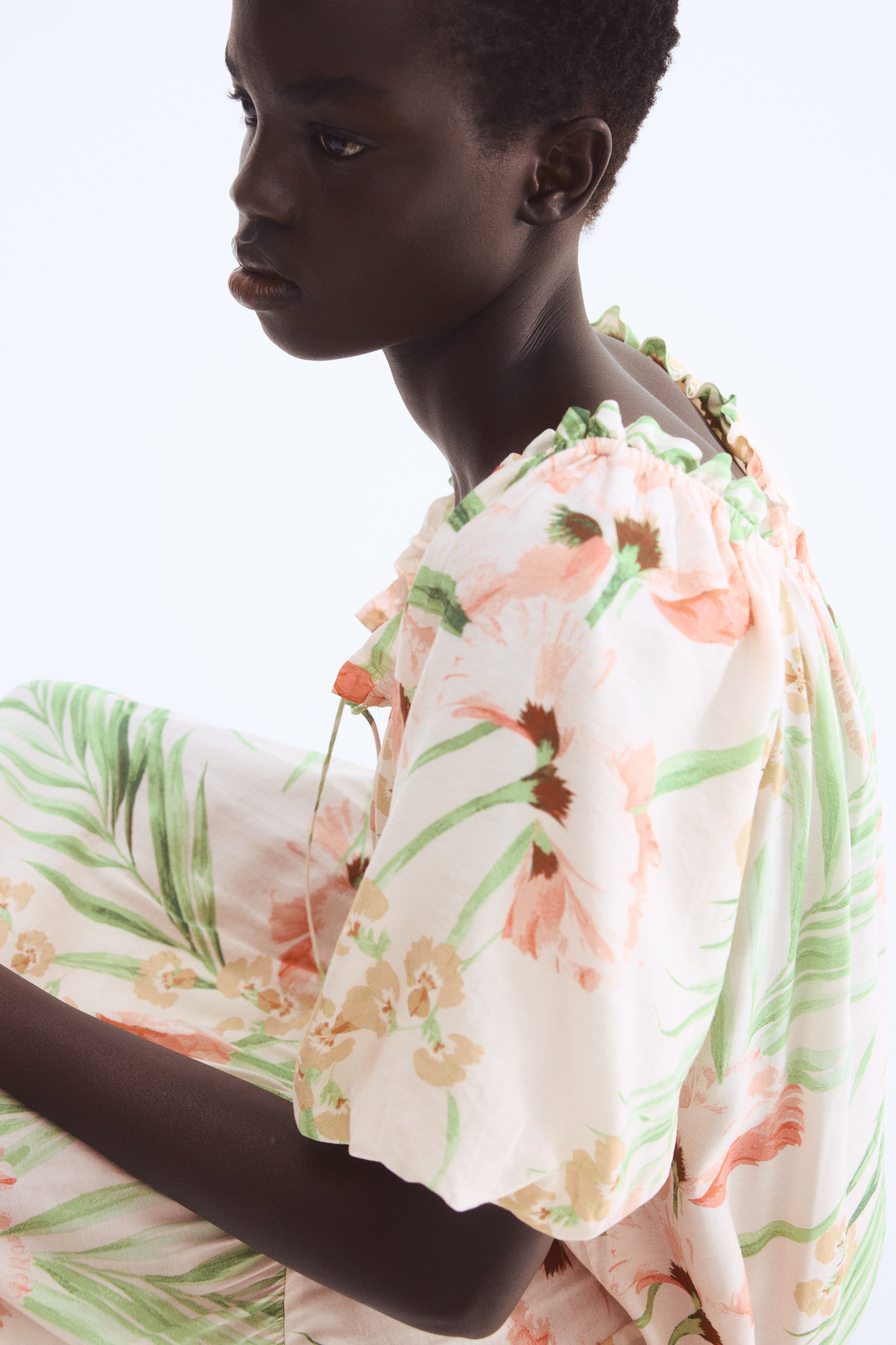 Drawstring-detail dress
