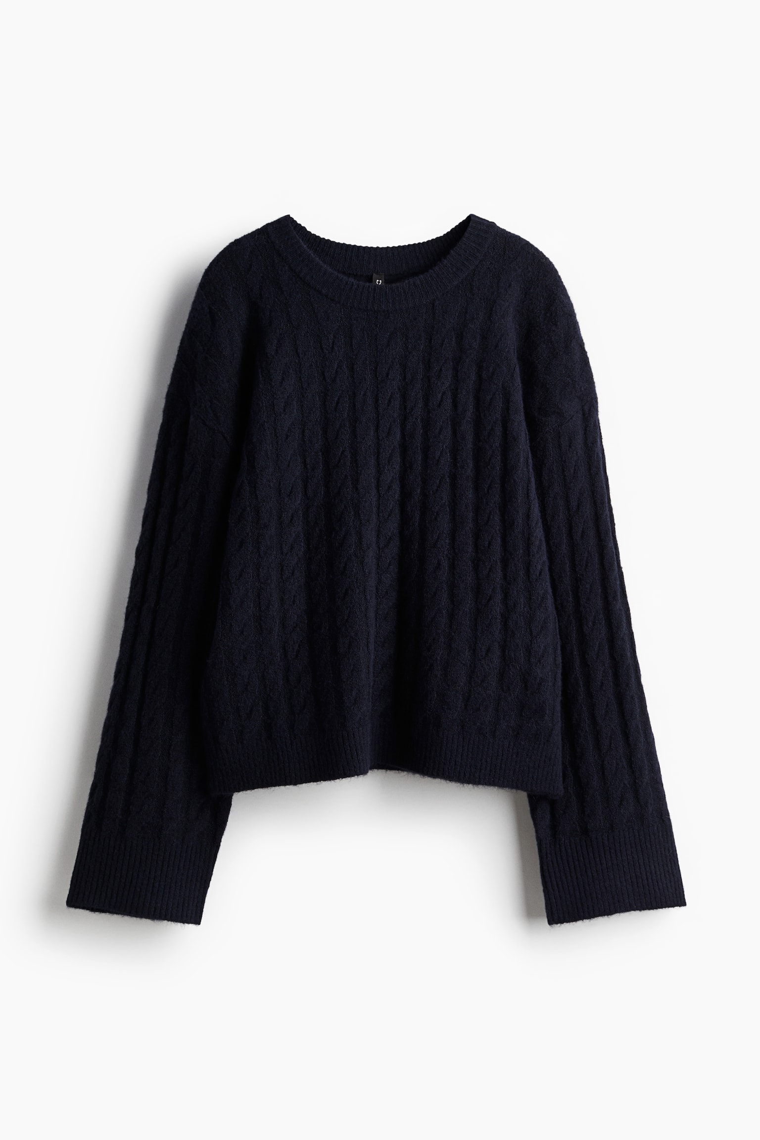 Cable-knit jumper - Navy blue/Grey marl/Cream/Light turquoise - 2