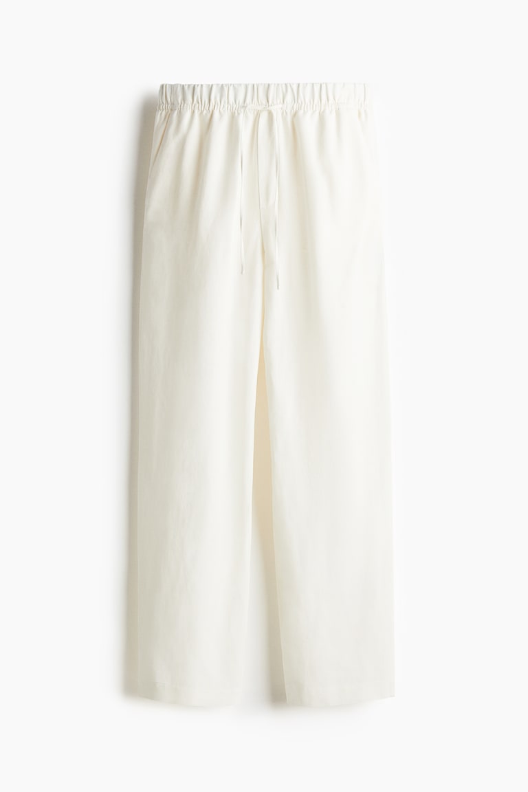 Pantalone od mešavine lana s učkurom