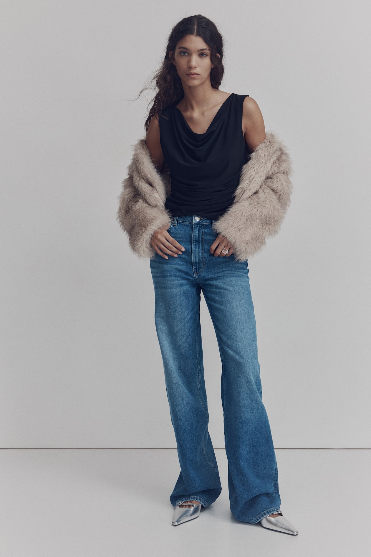 Draped Jersey Sleeveless Top - image 2
