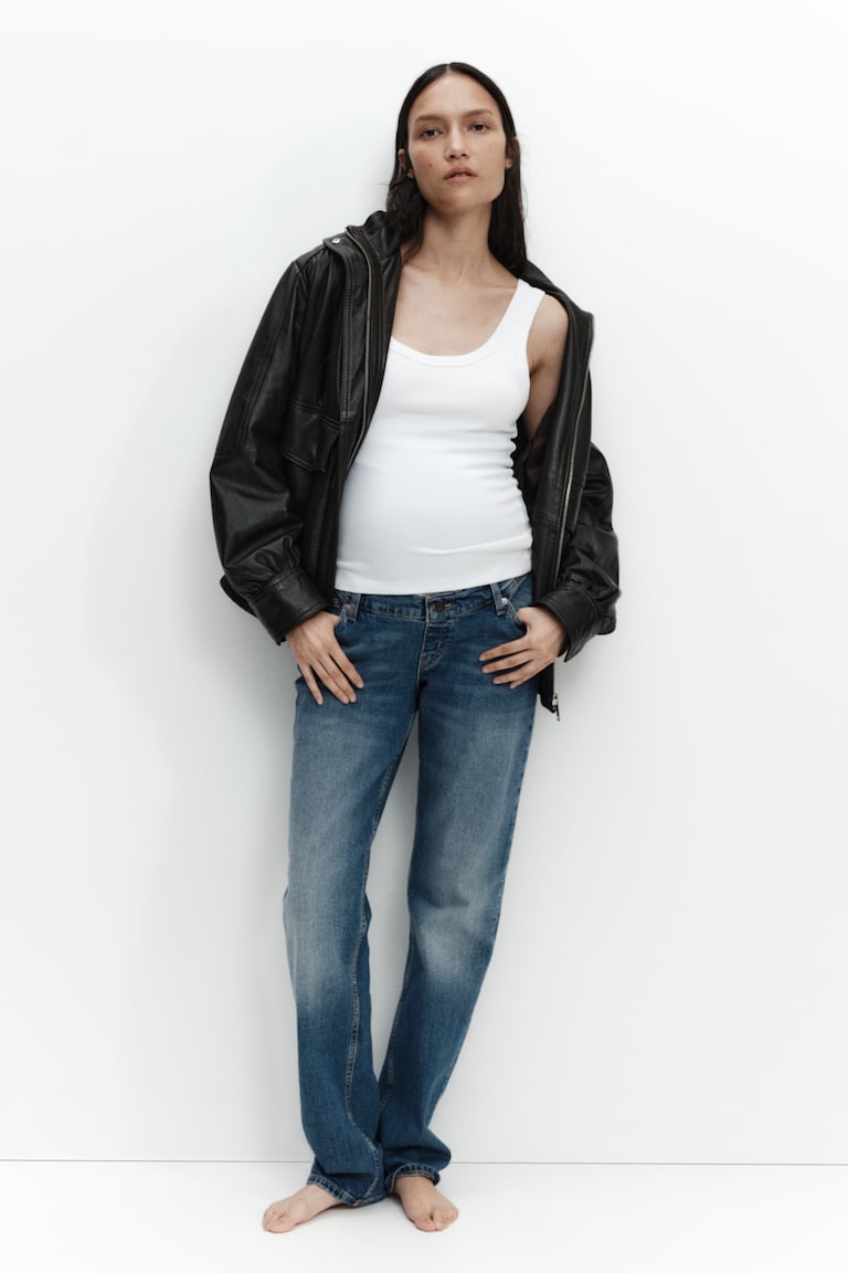 MAMA Slim Straight High Waist Jeans