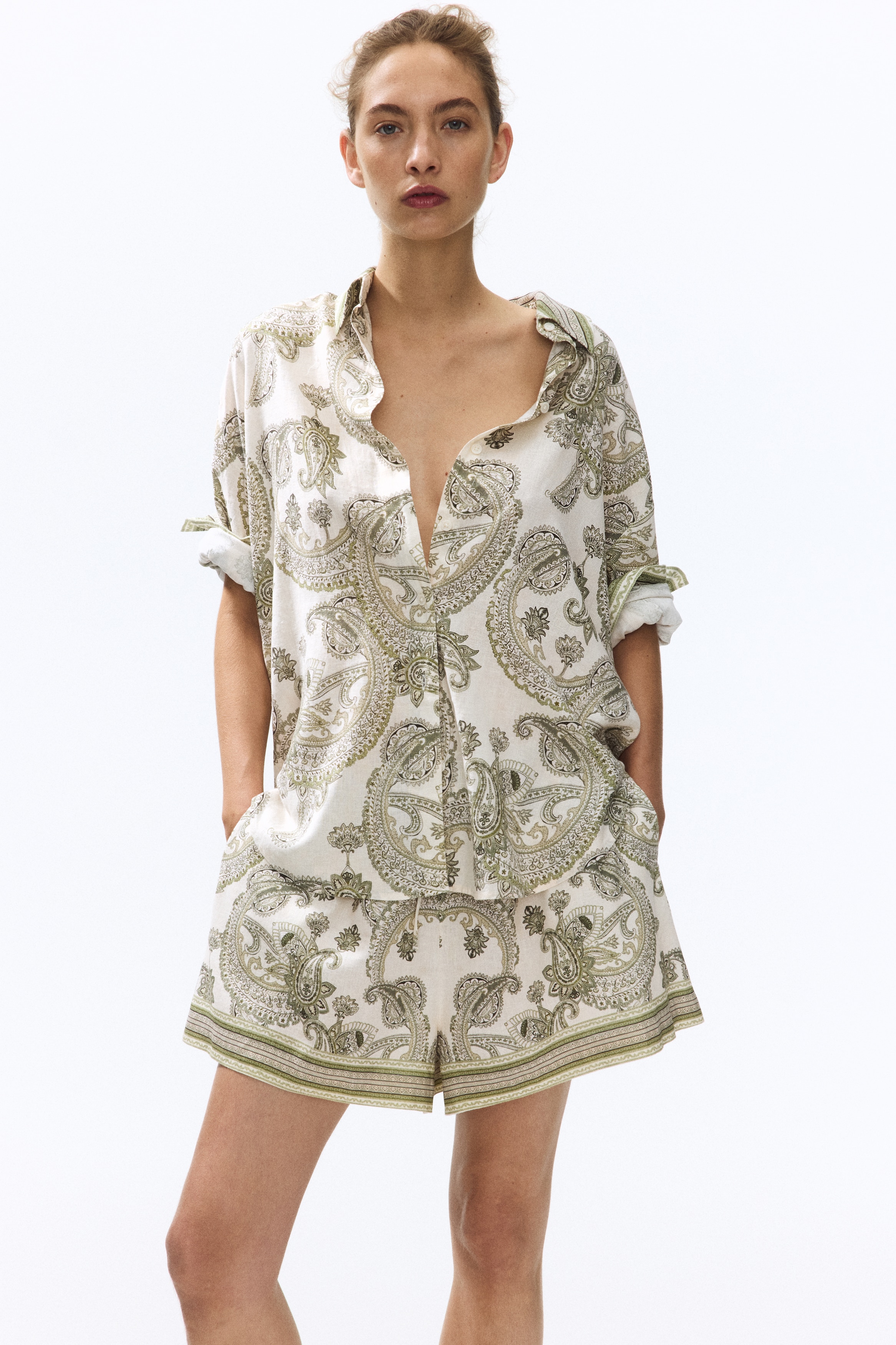 Oversized Linen-Blend Shirt thumbnail 2