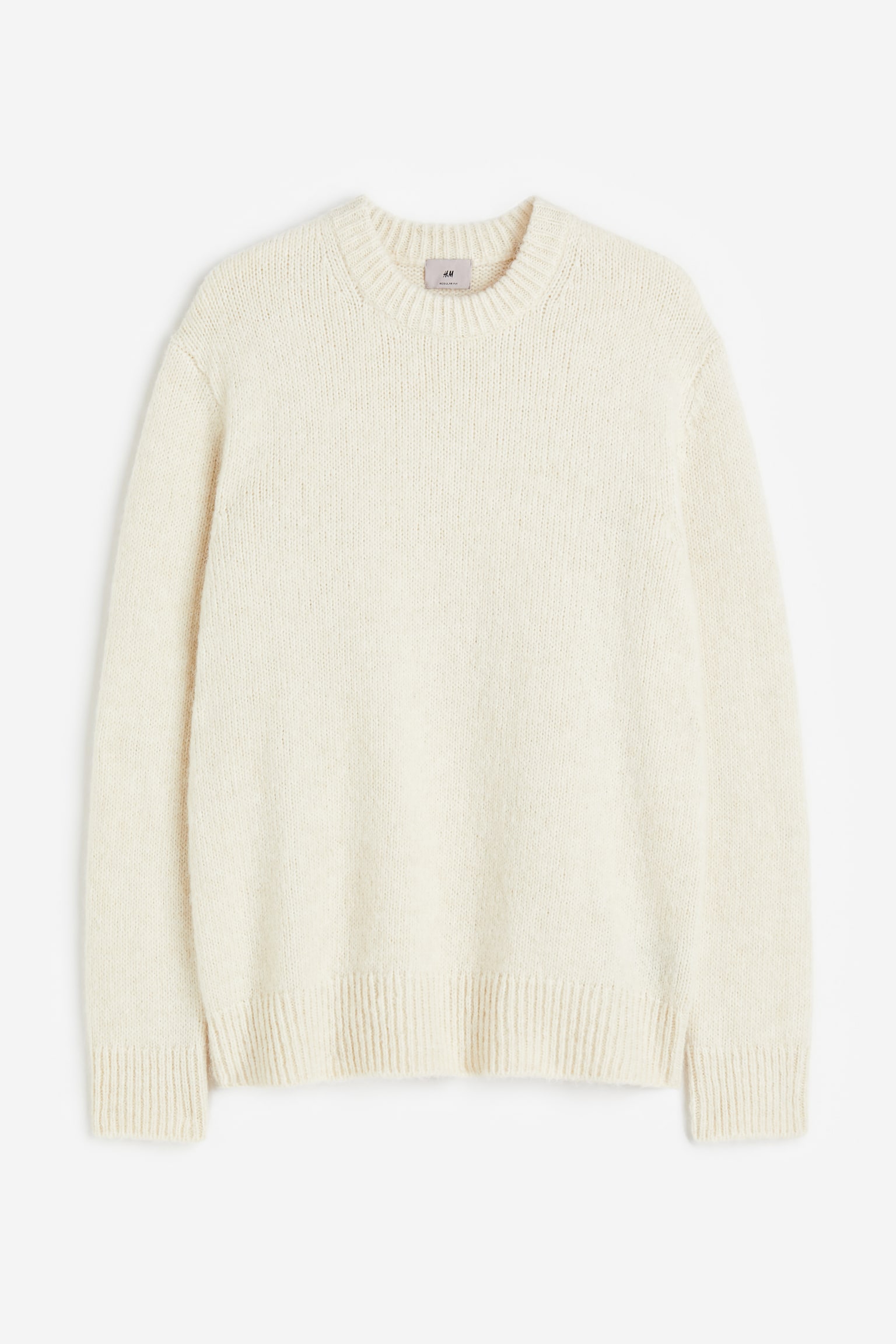 Regular Fit Wool Blend Sweater - Cream - 1