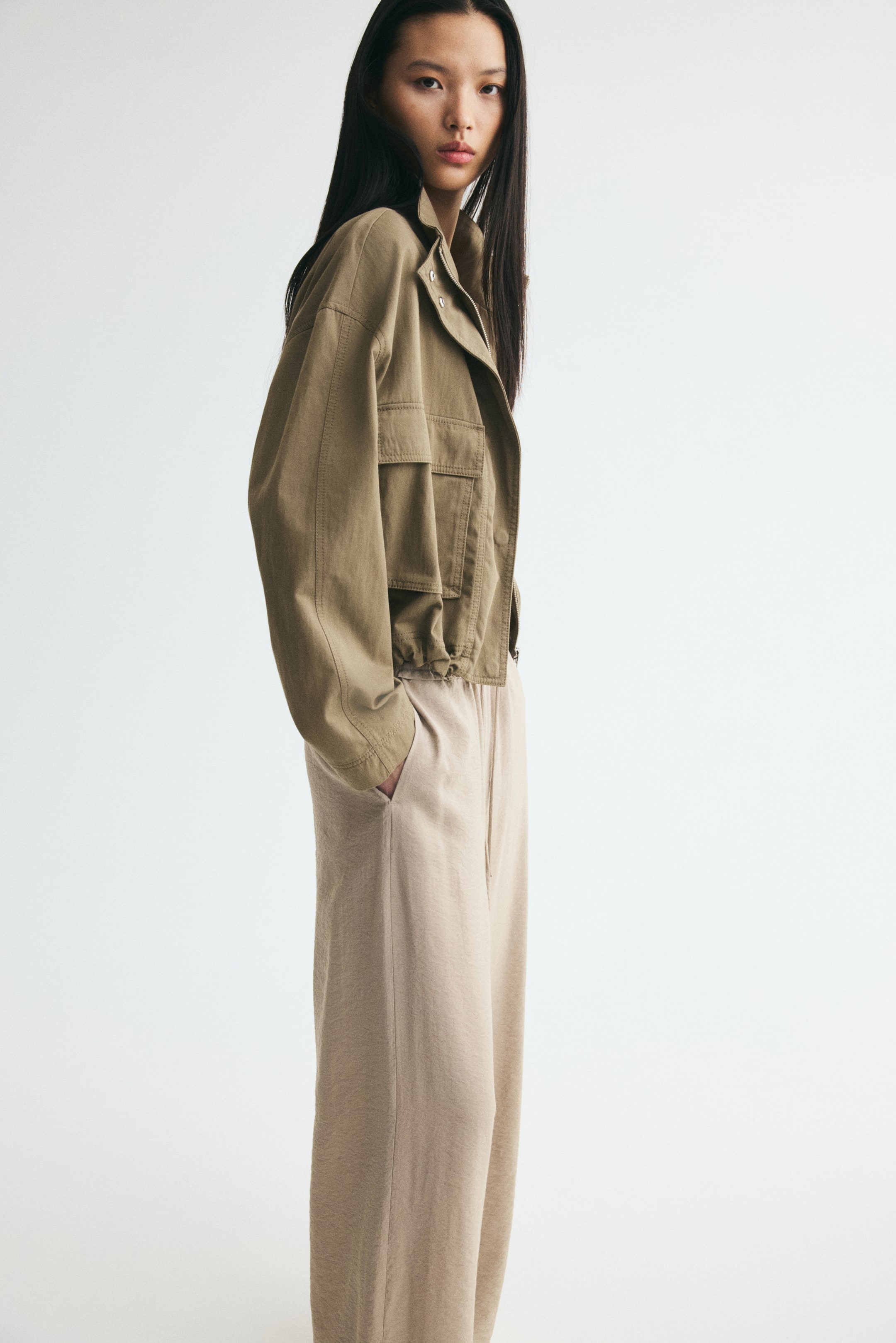 Viscose-Blend Drawstring Pants