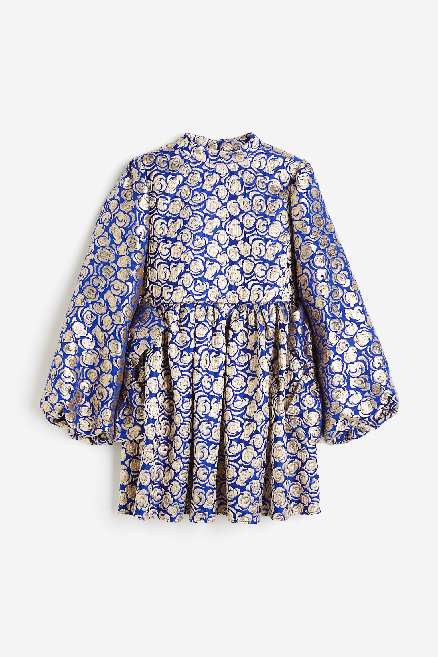 Record Rose Jacquard Minikjole - Blå