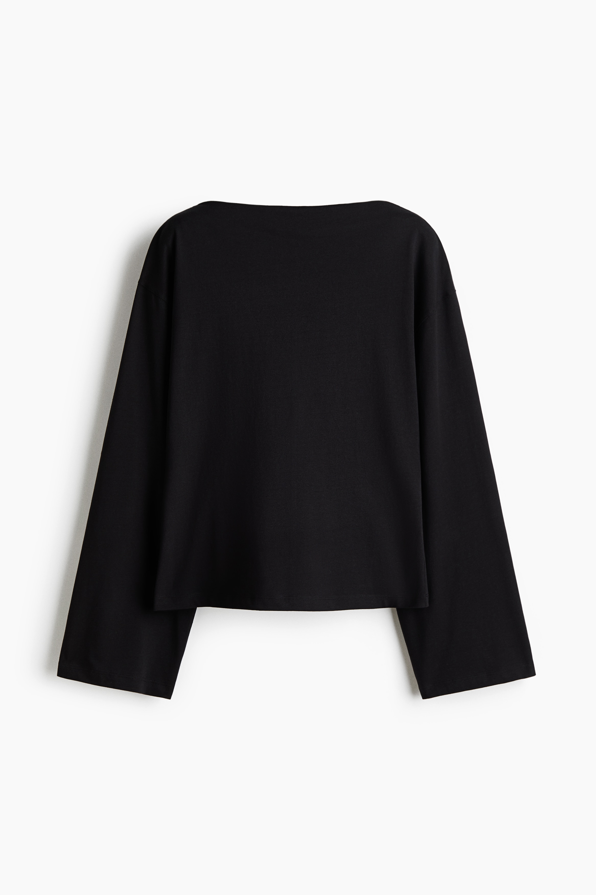 Boat Neck Cotton Top - Black