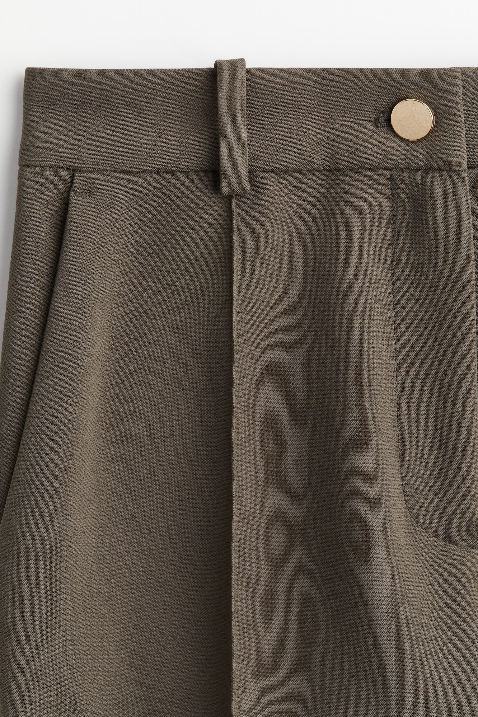 Tapered tailored trousers - Dark khaki green/Black/Dark beige - 7