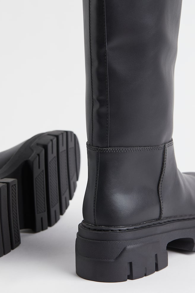 Knee-high boots - Black/Light beige/Beige/White/dc - 4