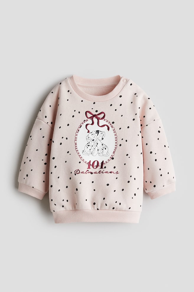 Printed Brushed-Inside Sweatshirt - Light pink/101 Dalmatians/Brown/Miffy - 1