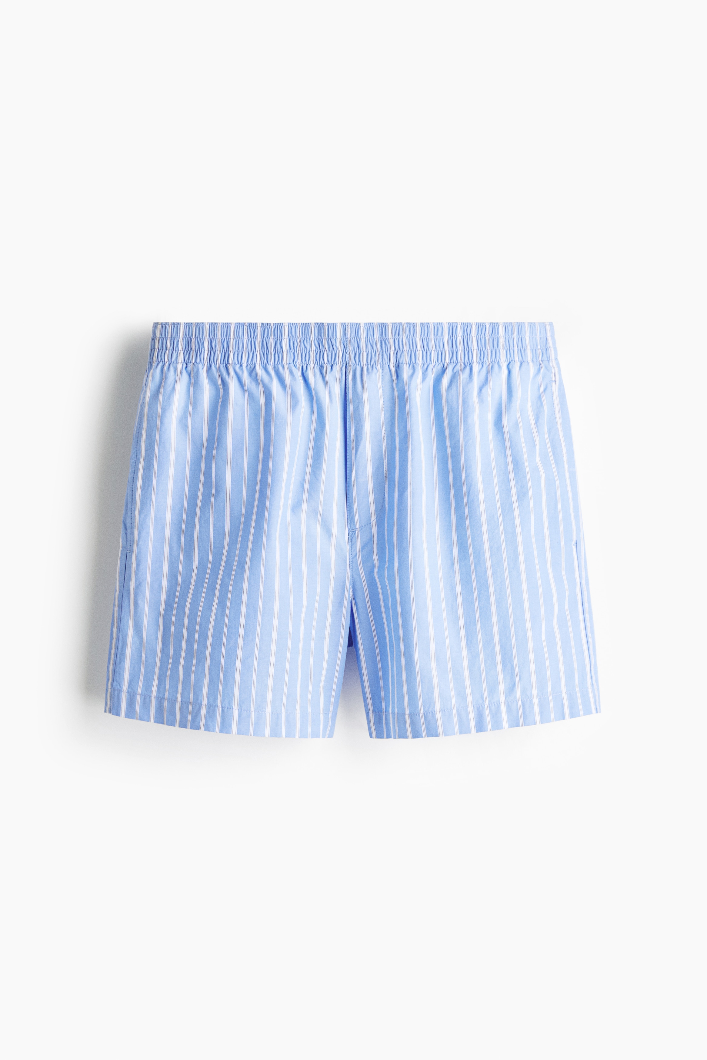 Regular-Fit Cotton Pajama Shorts - Light blue/striped