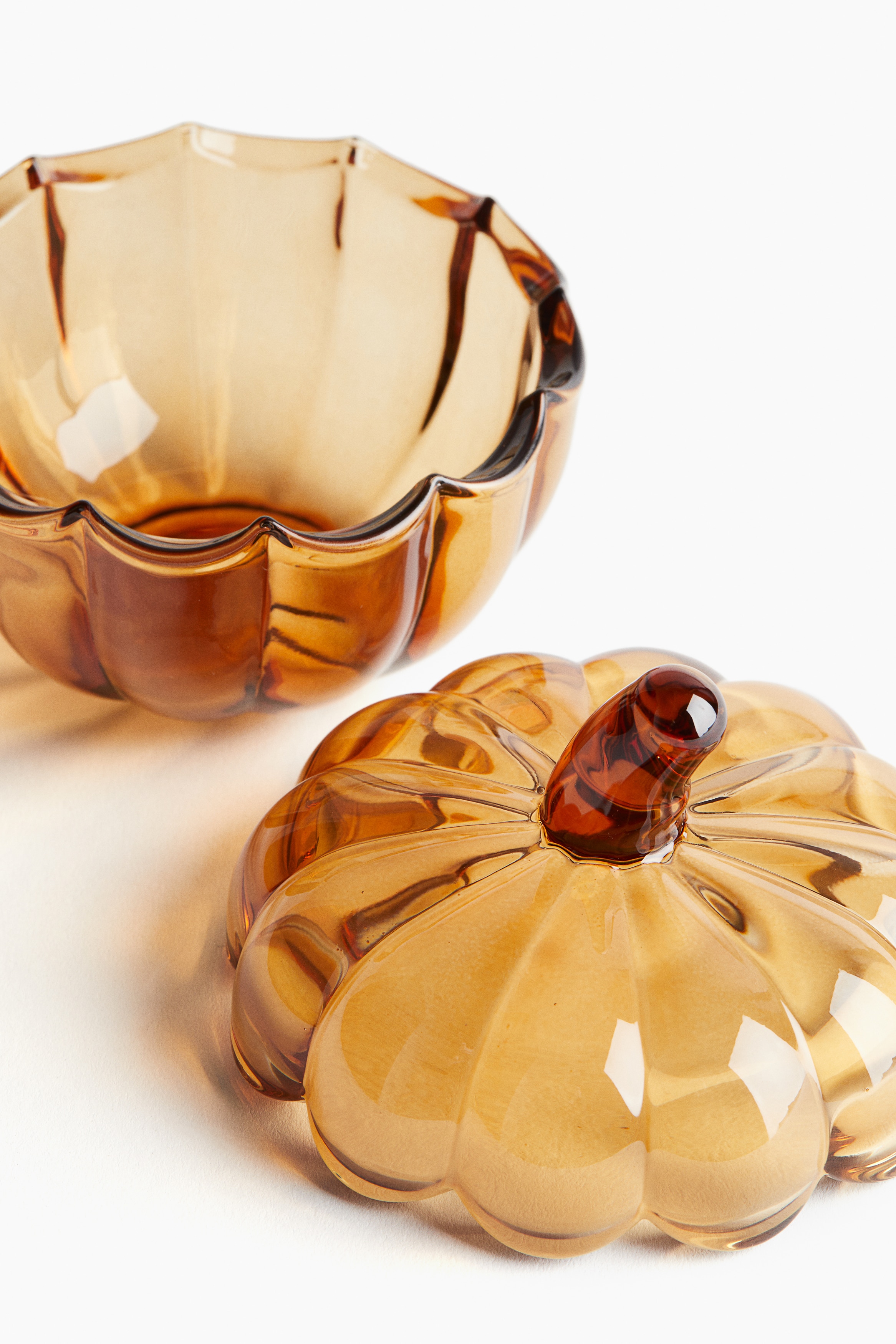 Small Pumpkin-Shaped Glass Jar