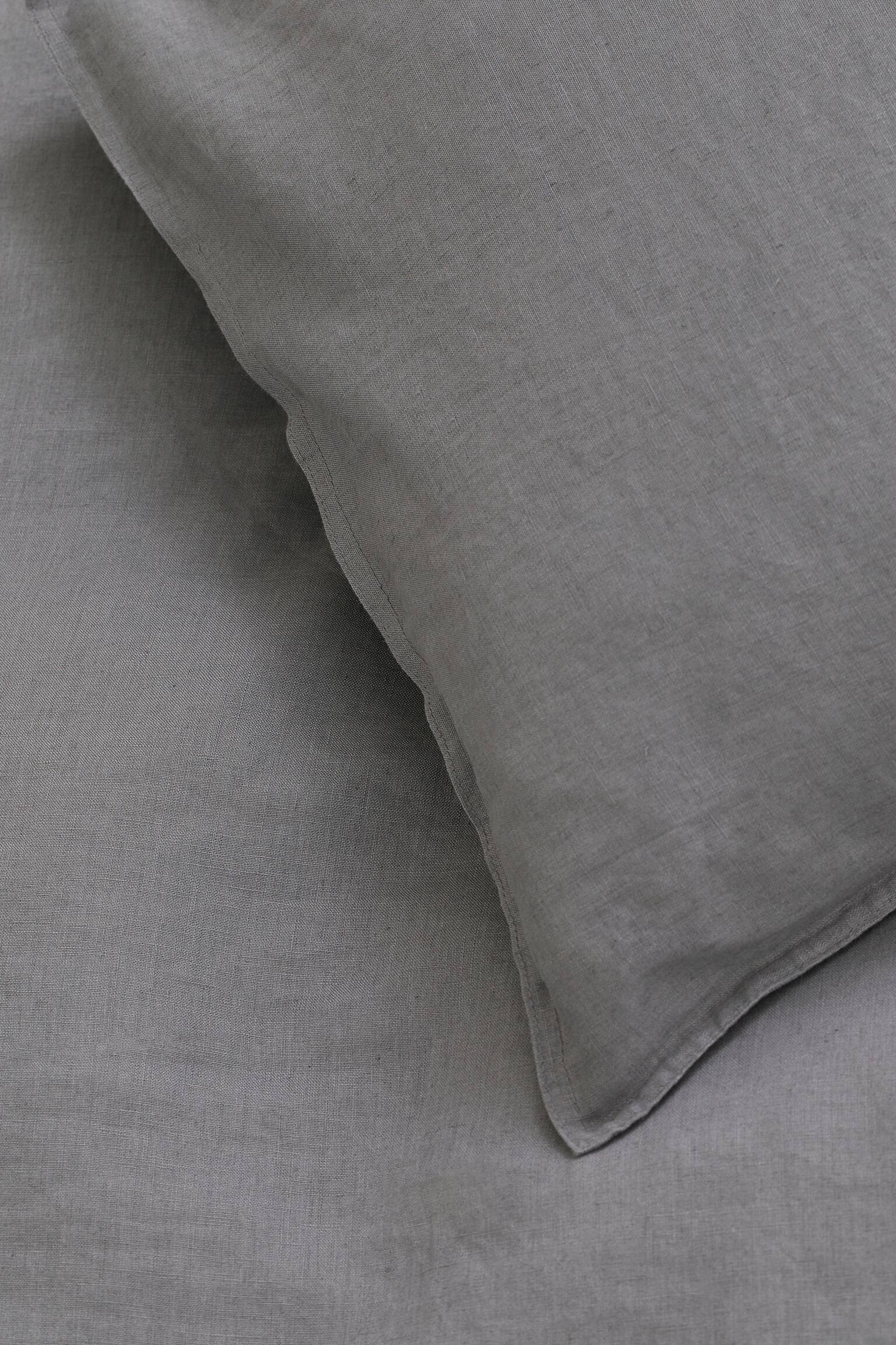 Linen single duvet cover set - Grey/White/Light grey/Beige/Black/Sage green/Mocha beige/Blue - 4