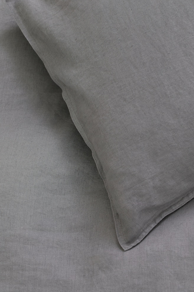 Linen single duvet cover set - Grey/White/Light grey/Greige/dc/dc/dc/dc/dc/dc - 4