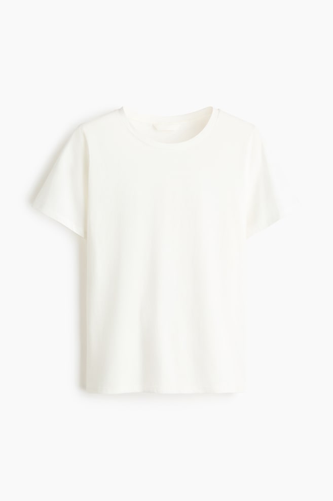 Cotton T-shirt - White/White/White/Navy blue striped/Orange/Black/Light pink/Dark dusty pink/Light yellow/Light grey marl - 1