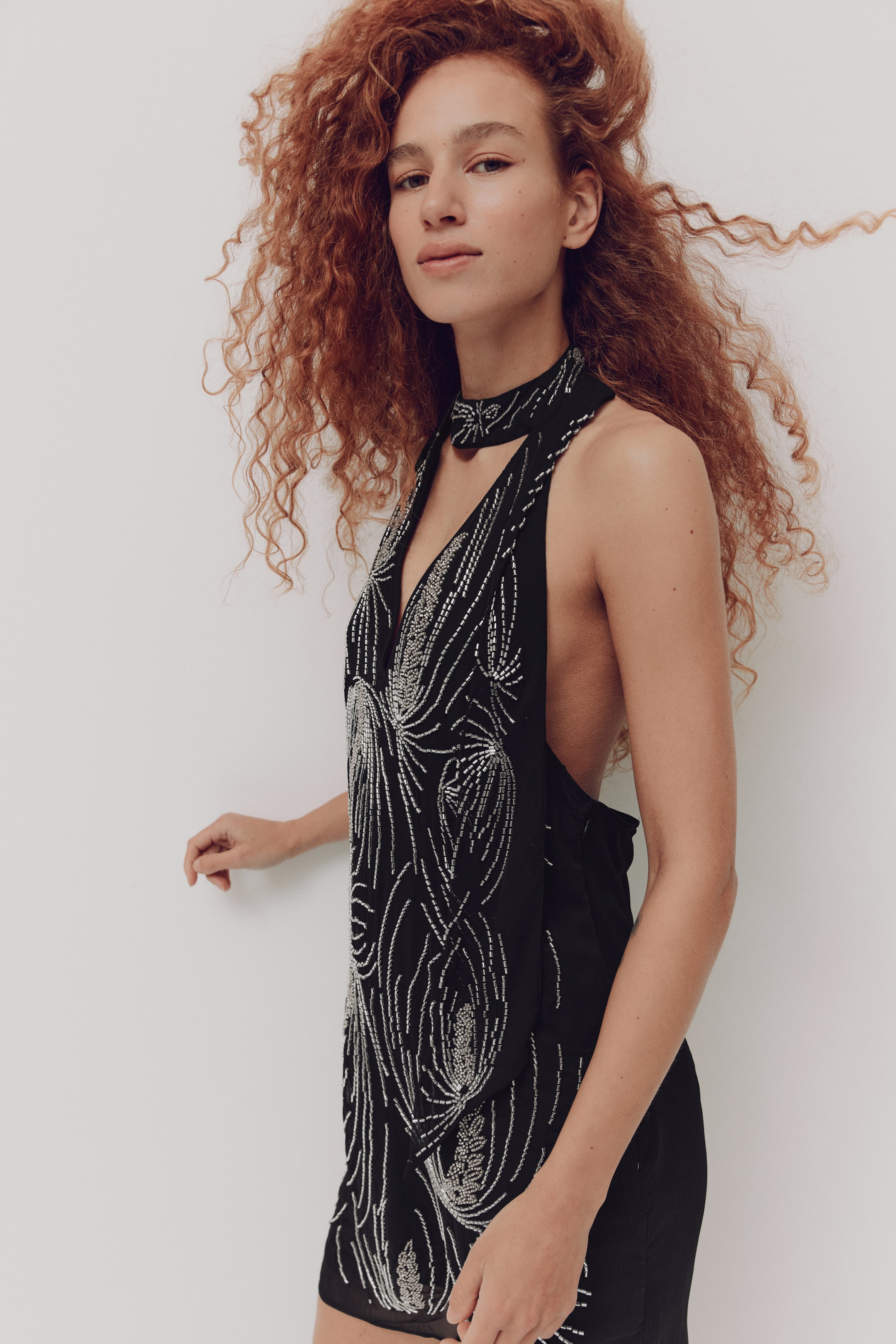 View larger image: Embellished halterneck dress - Black - Ladies | H&M 1