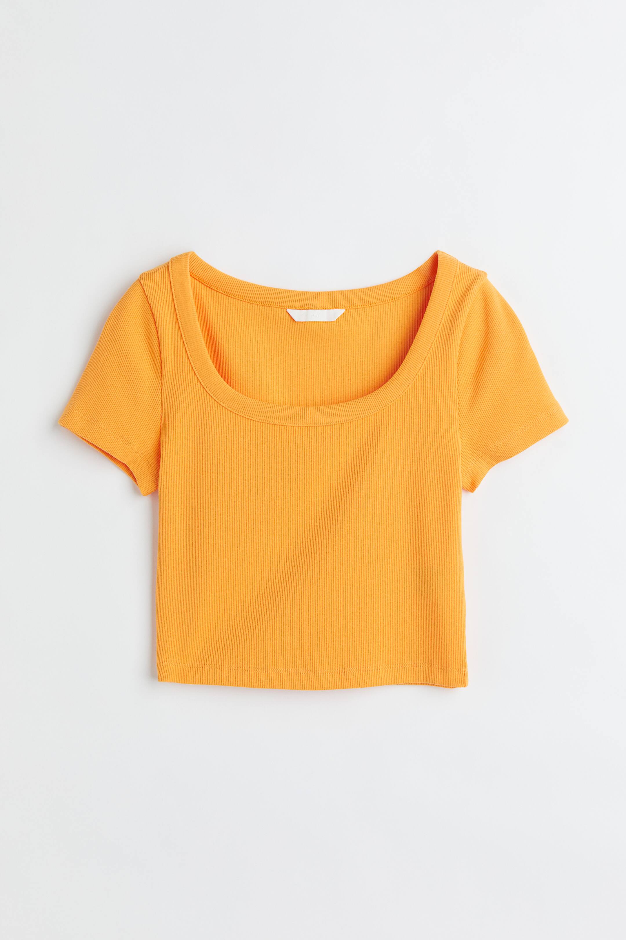 View larger image: Ribbed top - Orange - Ladies | H&M IN 1